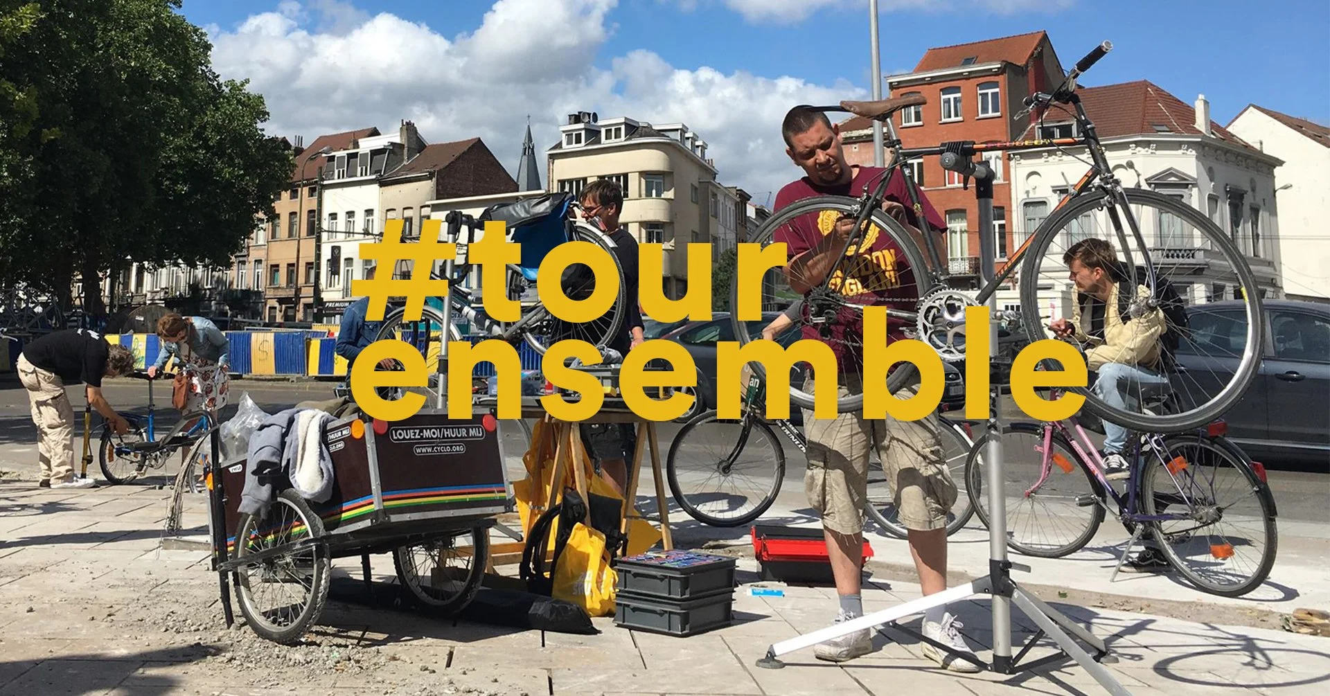 Giving some bike love: on Bike Repair Day people could hand in their bike for a professional check up, free of charge © Brussels Mobility
