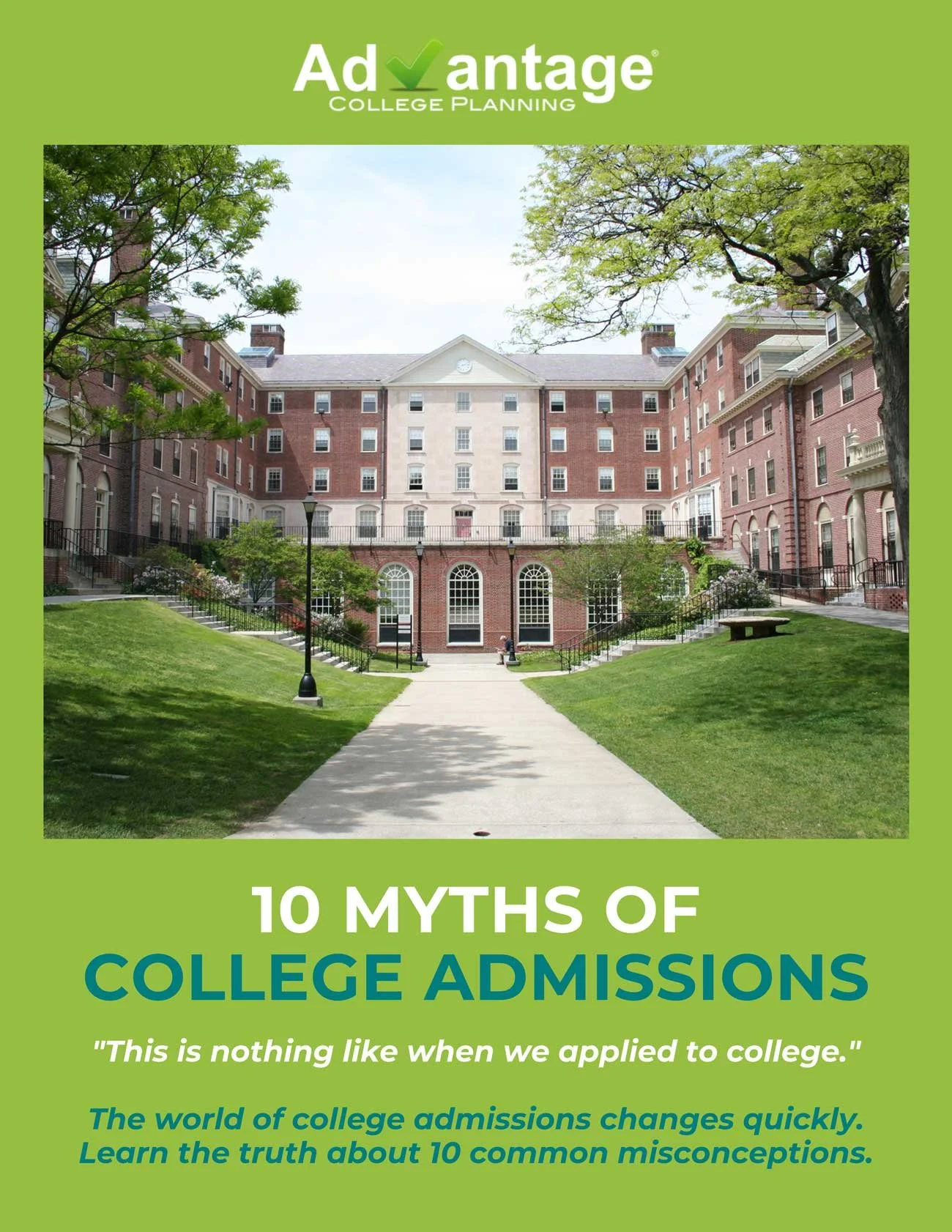 Coer of the free download PDF of our 10 Myths of College Admissions is now available for 2026.