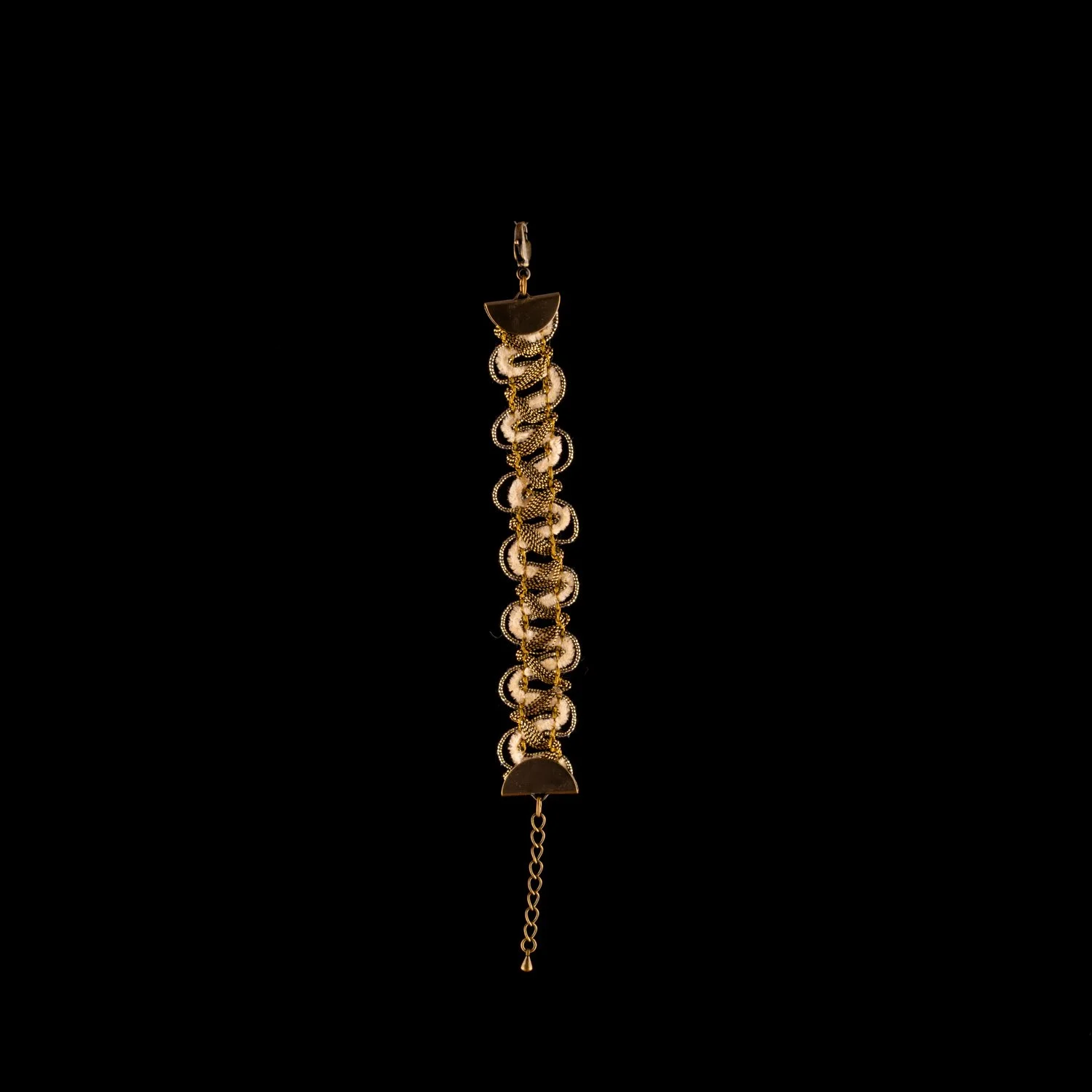 French Chenille and Lurex Cord Bracelet