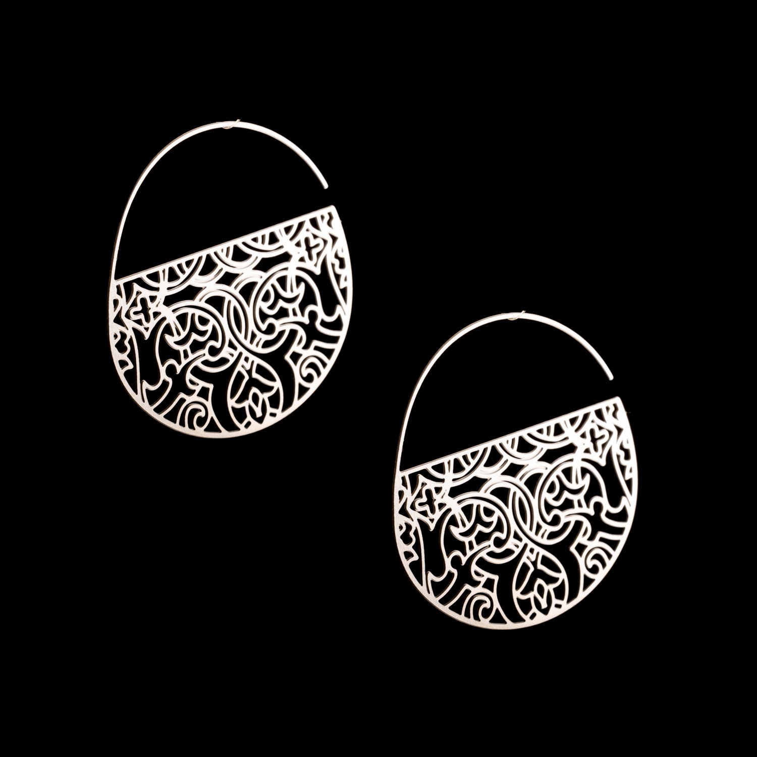 Large Silver Earrings by Daphne Olive