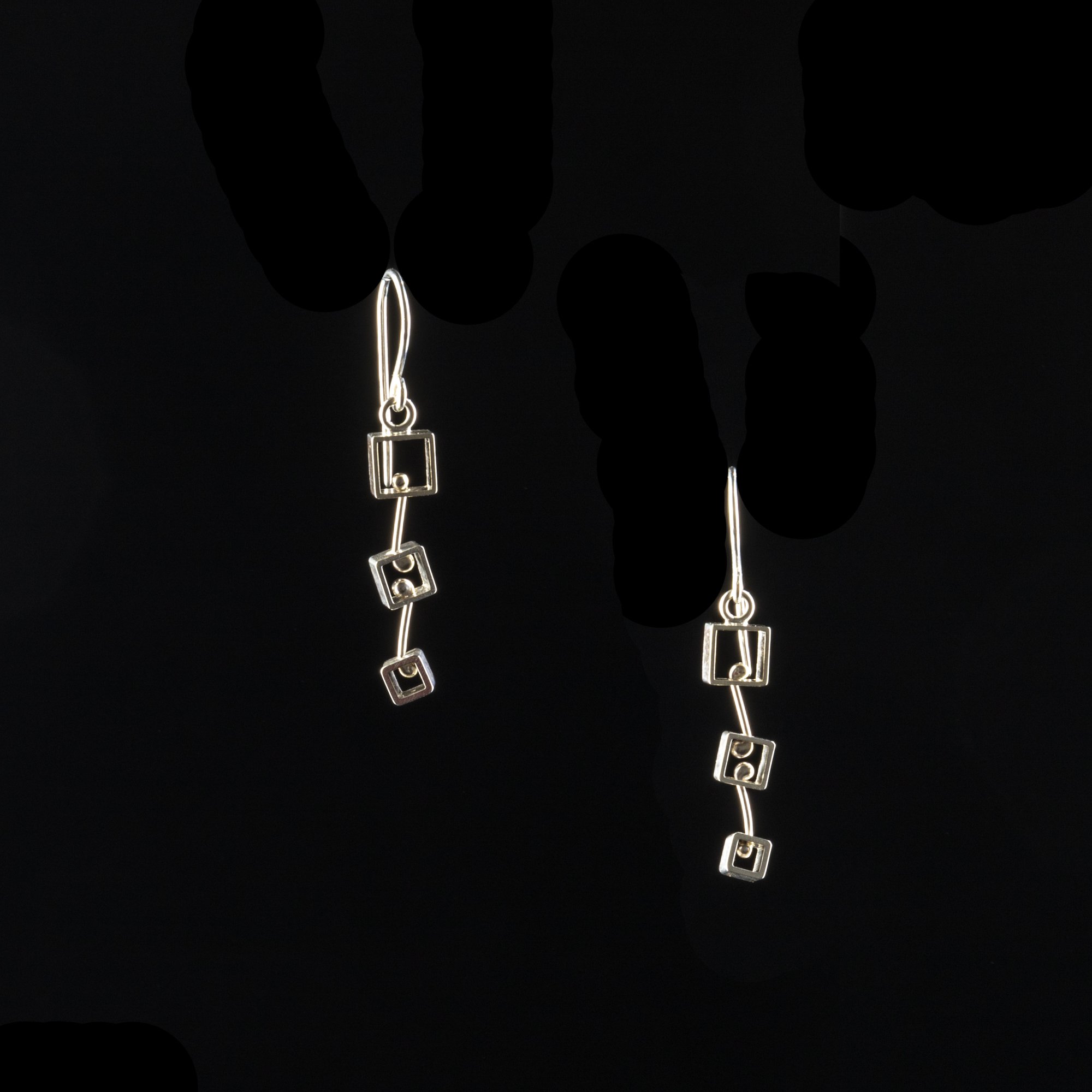 Three Square Earrings by Lush Metals