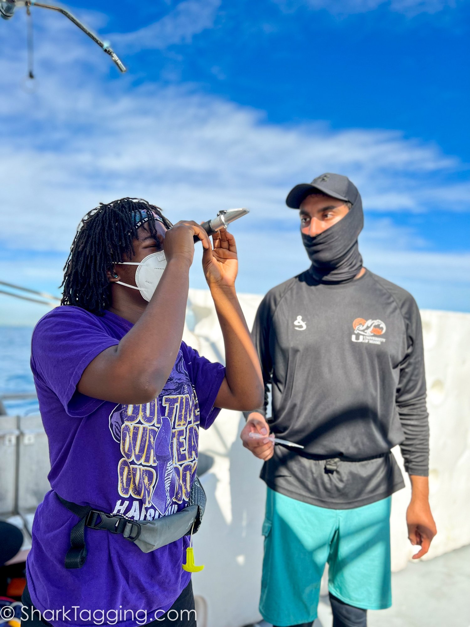 BGD Scholar Rachel uses a refractometer to test salinity