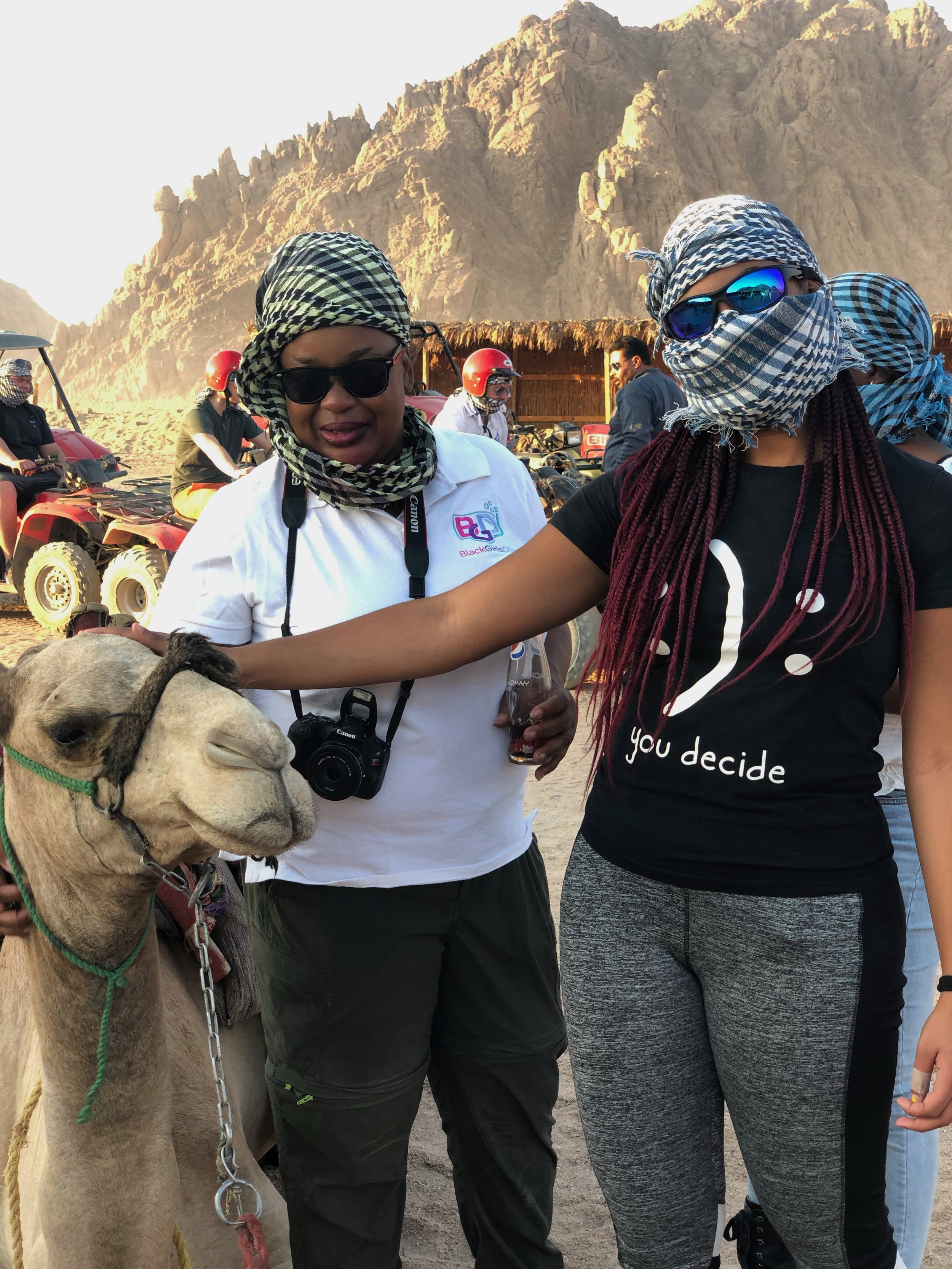 BGD Scholar Skye & Dr. Winrow with their travel camel