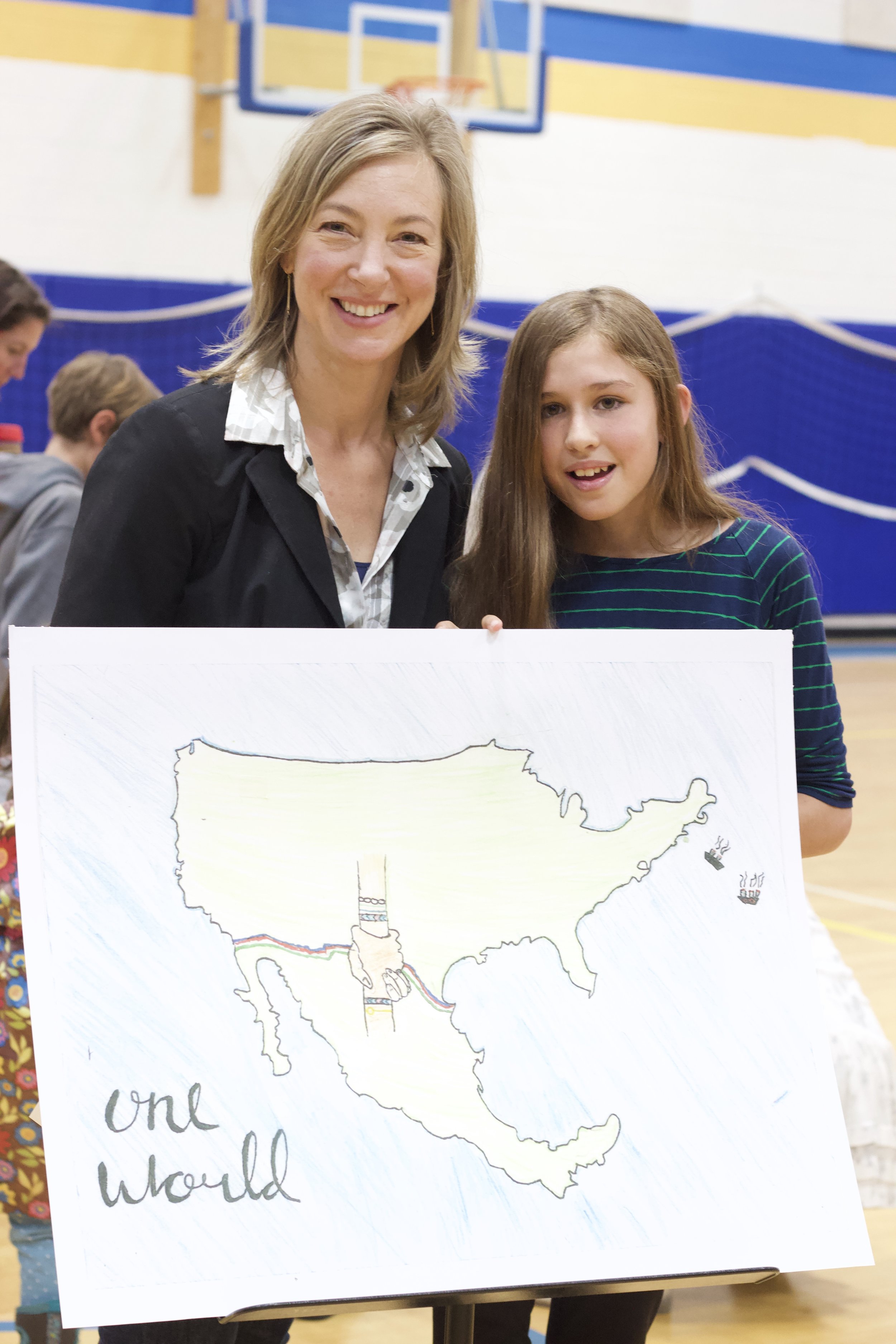 A Jackson Hole Middle School 6th grader, Elizabeth Prince’s artwork, One World, won a $100 donation to the non-profit of her choice. Her gift to One22 is one of the first towards the Nunn Challenge Grant.