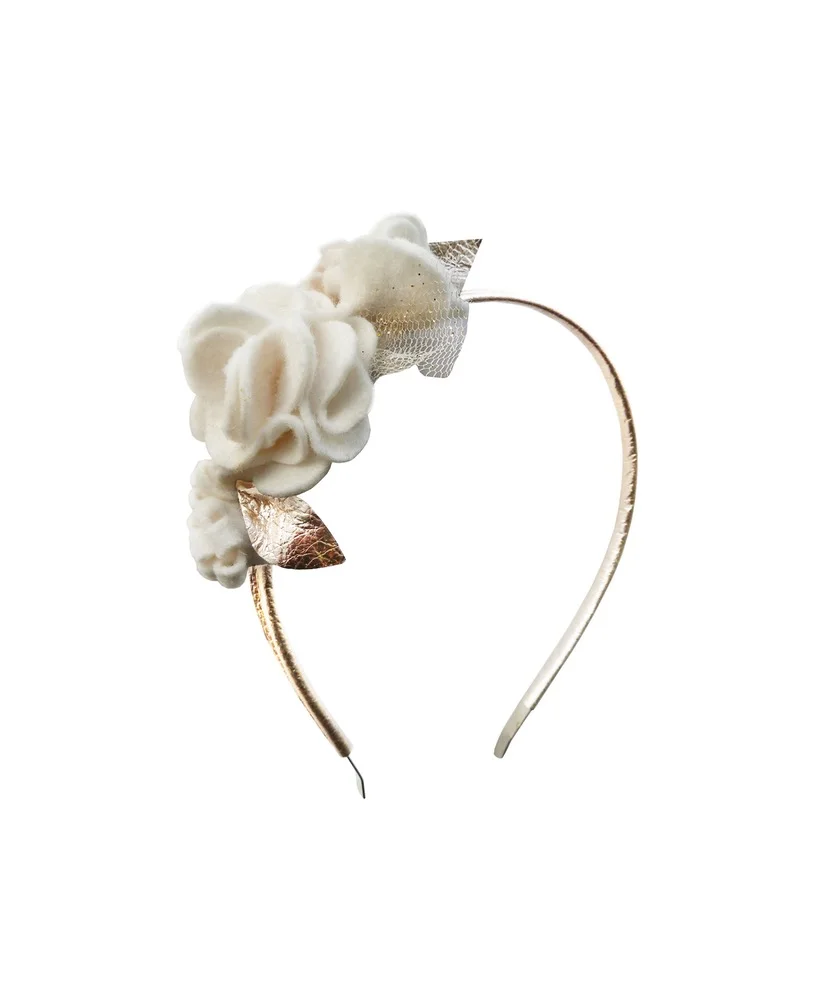 Woodstock London - Felt Flower headband - Ivory