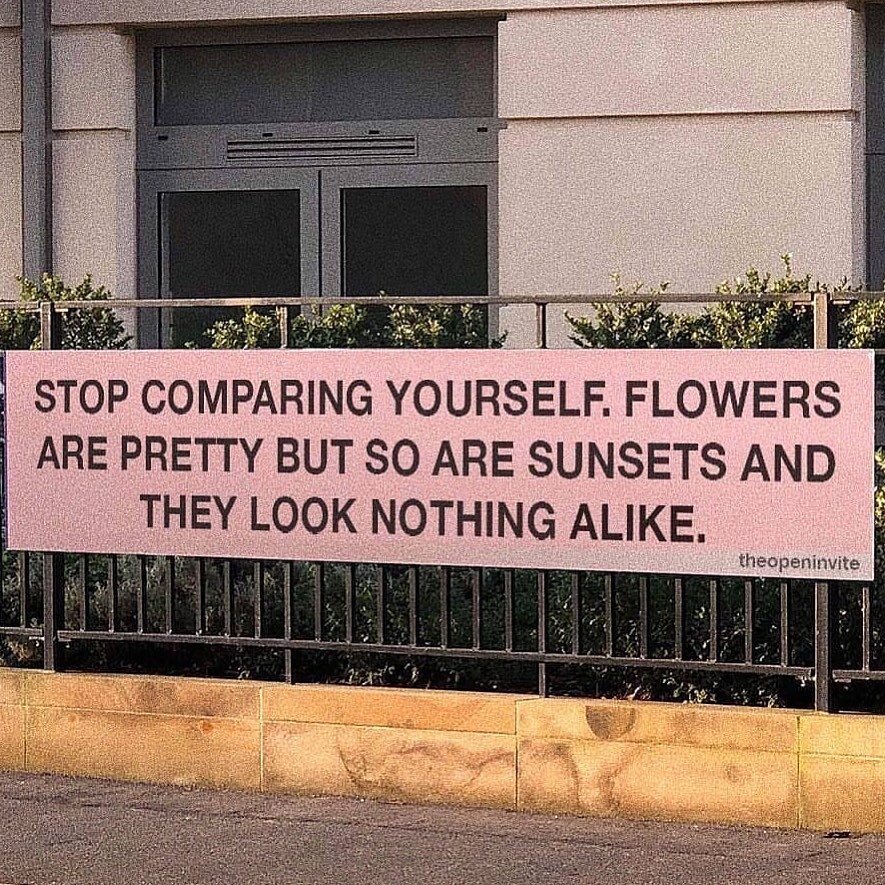 Comparison is the thief of joy...and confidence. 

Celebrate your unique self and help others do the same. 🦄