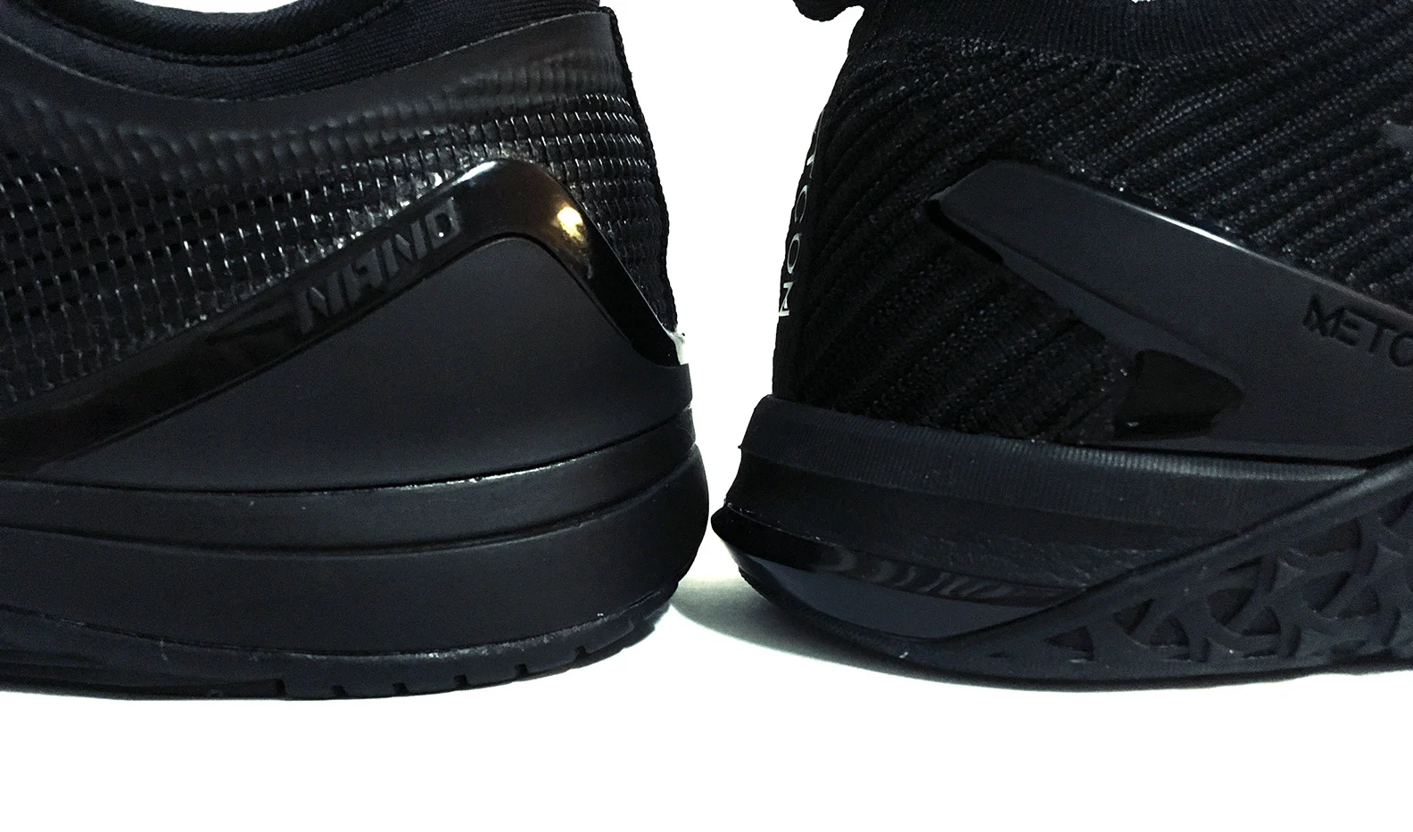 Performance training shoes require external heel counter re-enforcements to maintain its shape, which is an important feature.