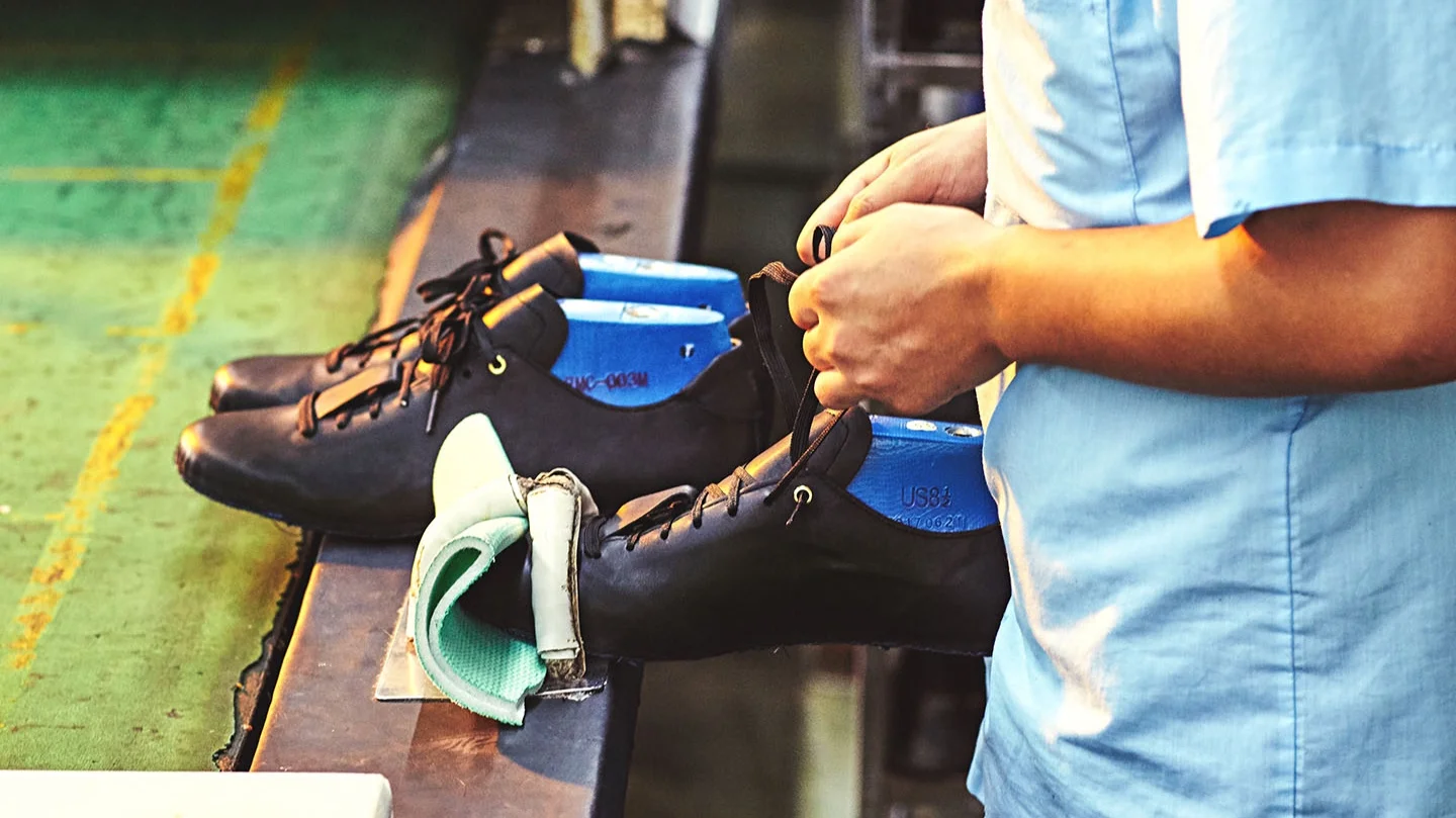 Step 3: Form fitting Last is put into sewed upper for the remaining of production in order to maintain the perfect shape of a shoe style.