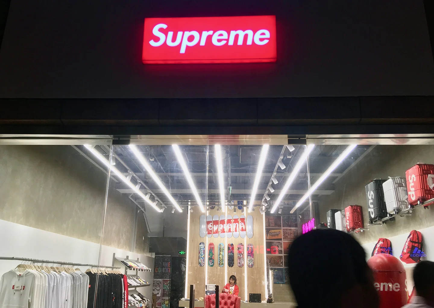A closer shot of store front.