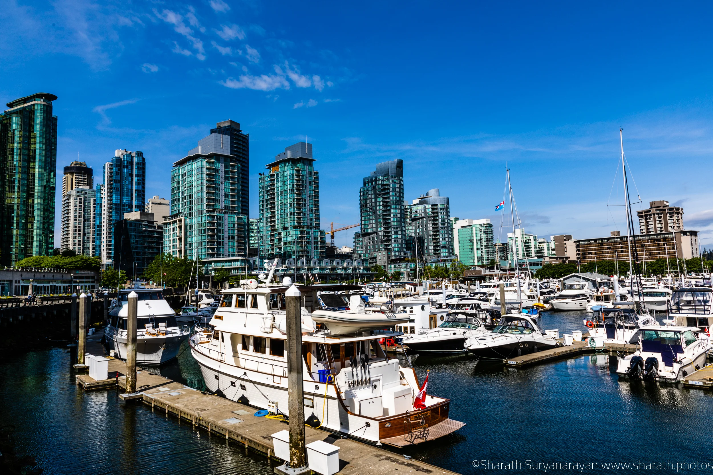 View of Vancouver Downtown from Sea Wall Water Walk
