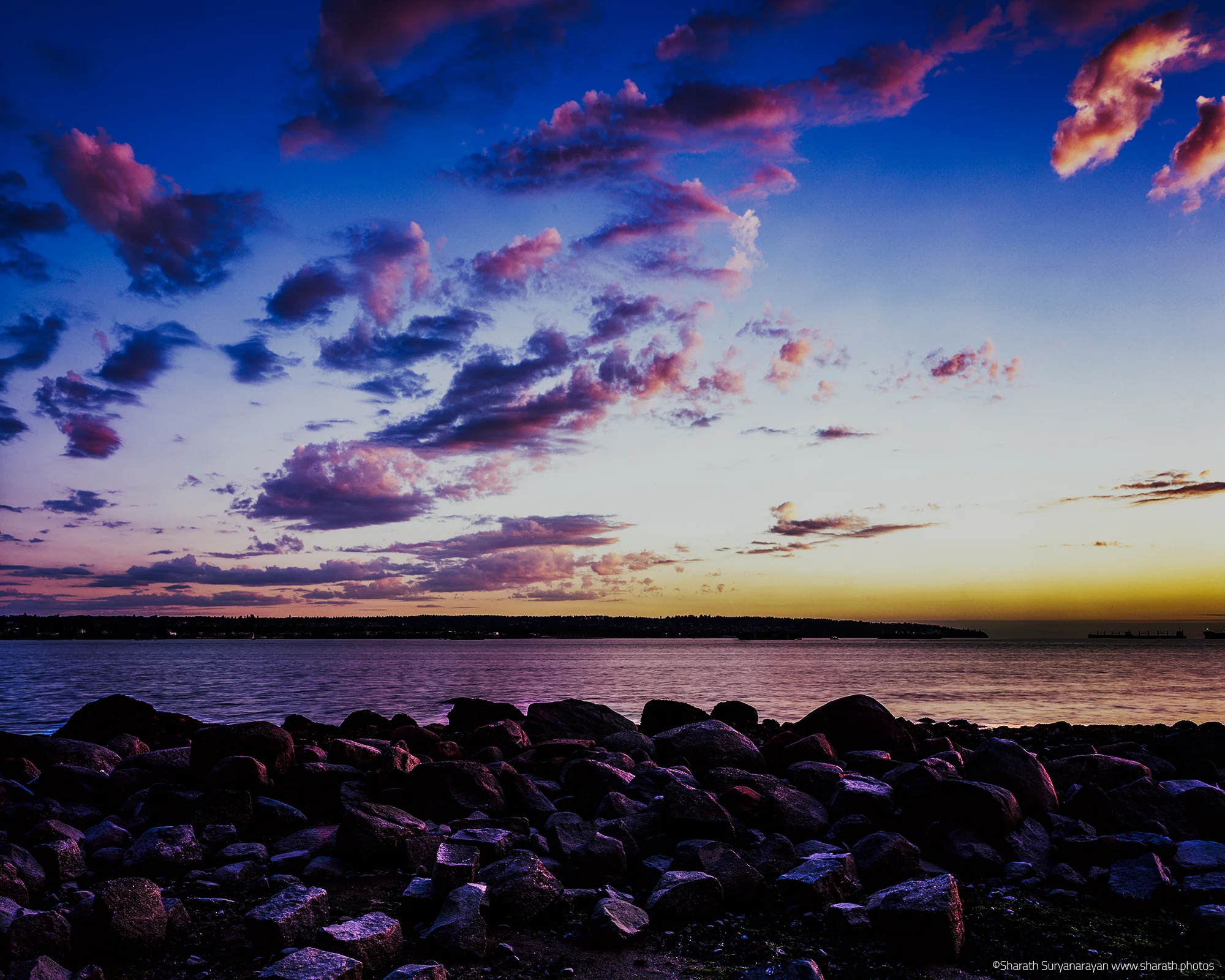 View of English Bay at Sunset from Stanley Park