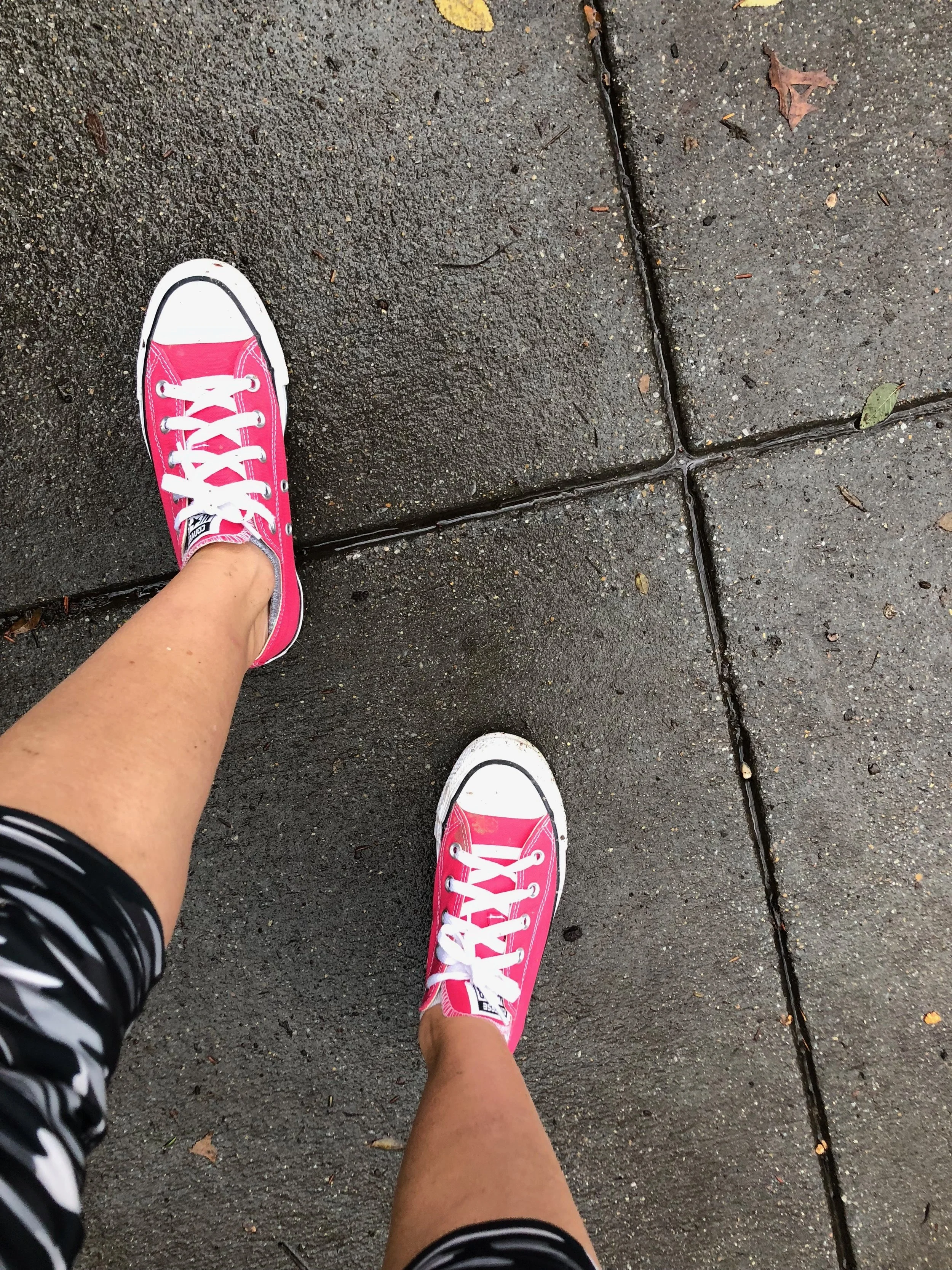 Hot pink Converse make cold adaptation more fun!