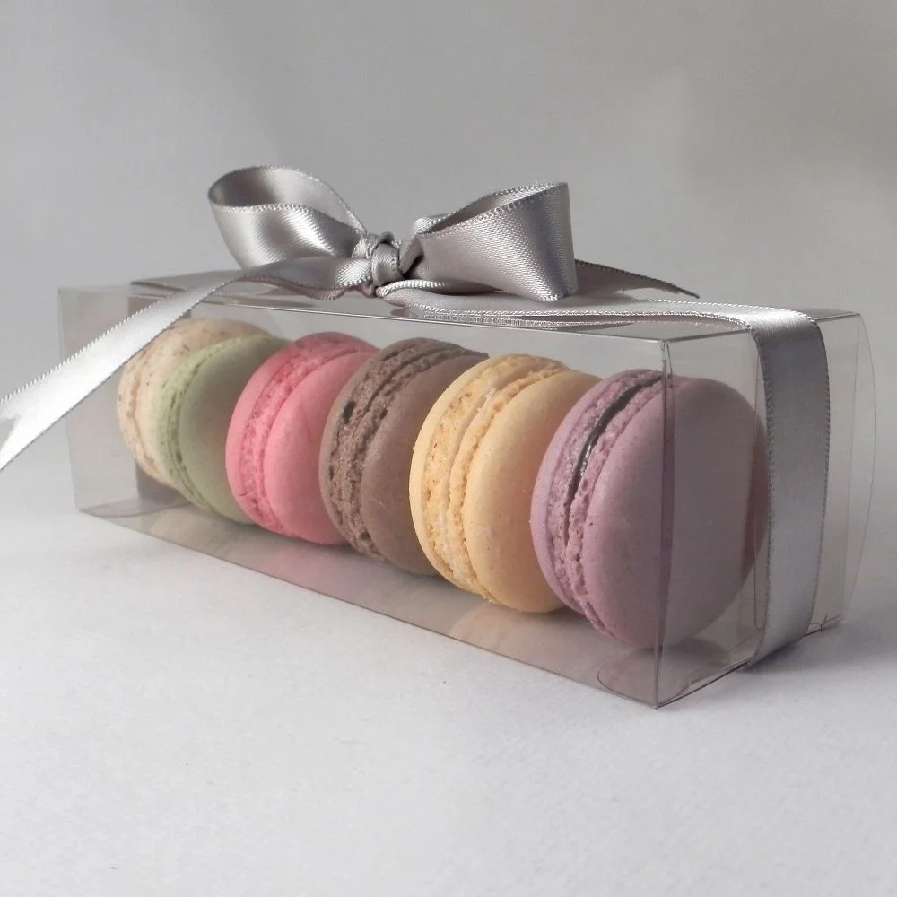medium clear macaron boxes for 6 macaroons / macarons