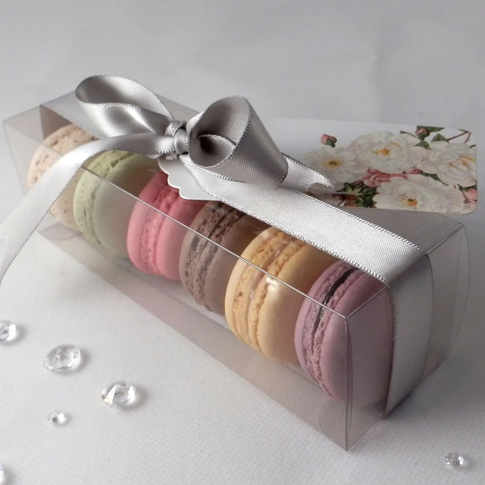 medium clear macaron boxes for macaroons / 6 macarons