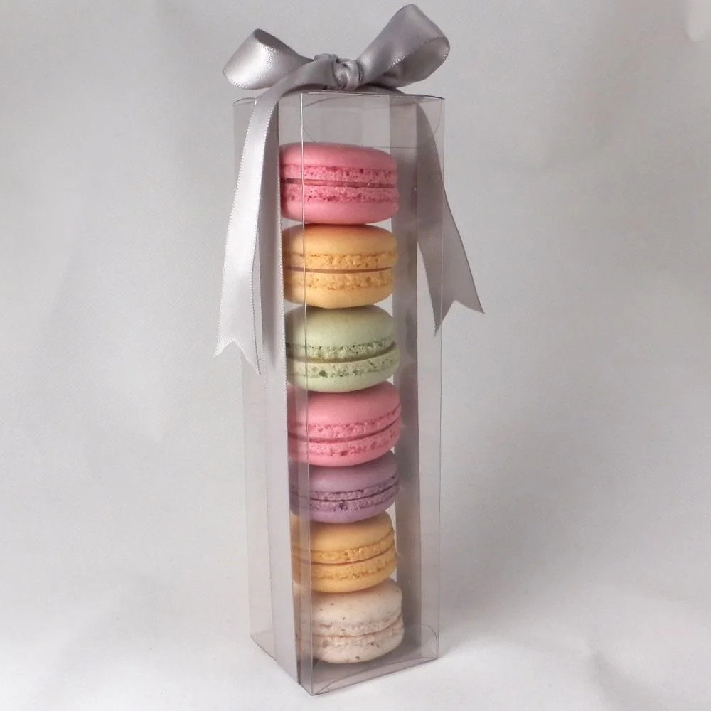 large clear macaron boxes for macaroons / 7 macarons