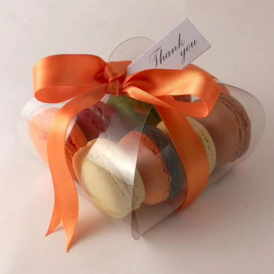 Clear macaron wrap boxes for 8 macarons