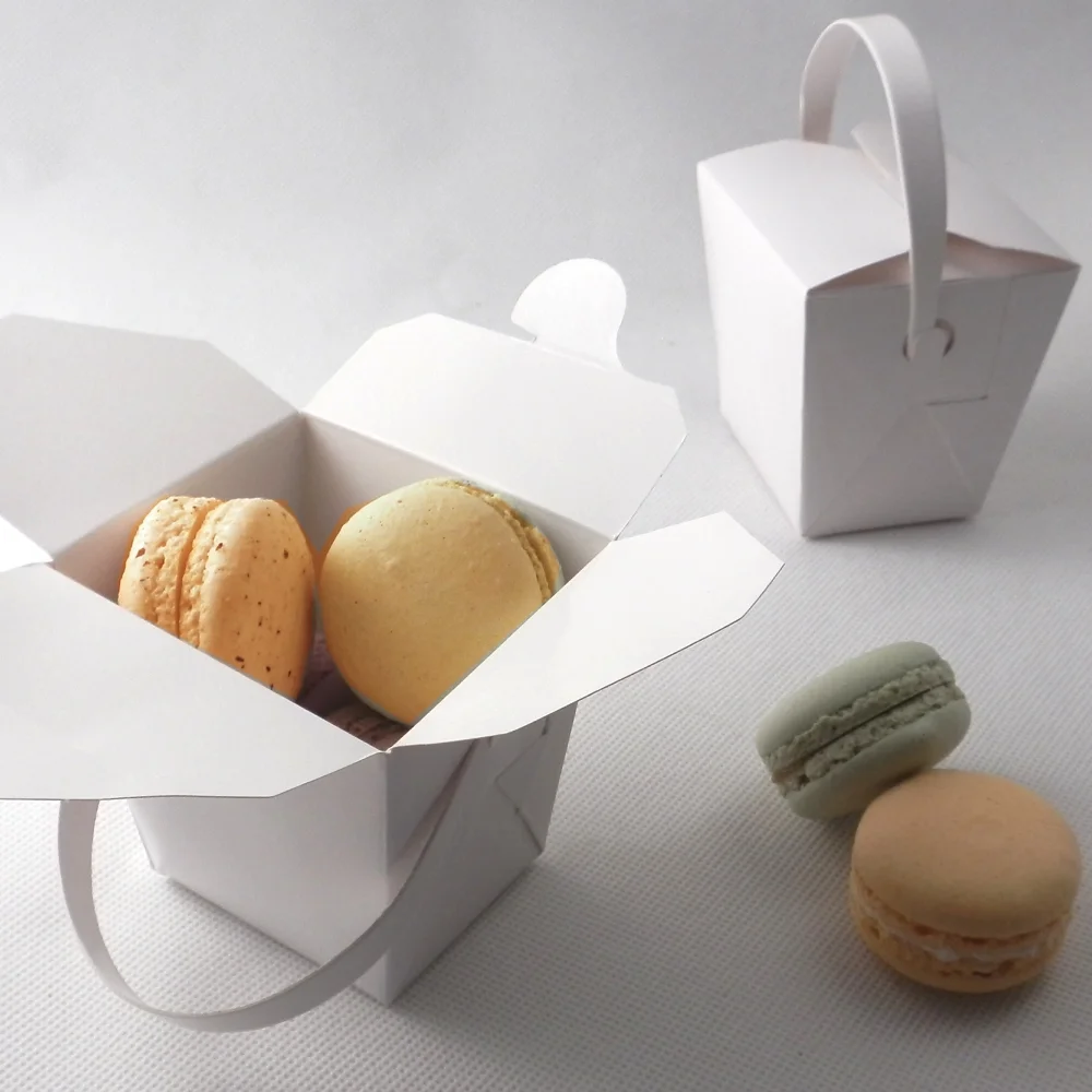 white takeaway boxes for 4 macaroons
