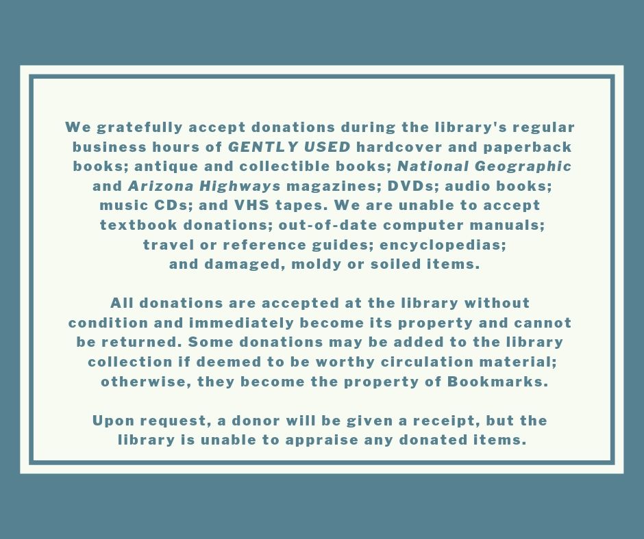 DONATIONS — BookmarksFriends of the Cottonwood Public Library