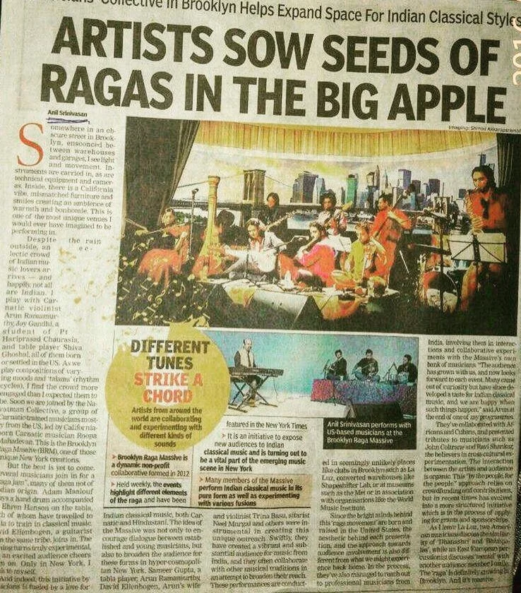 The Times Of India: Artists Sow Seeds Of Ragas In The Big Apple