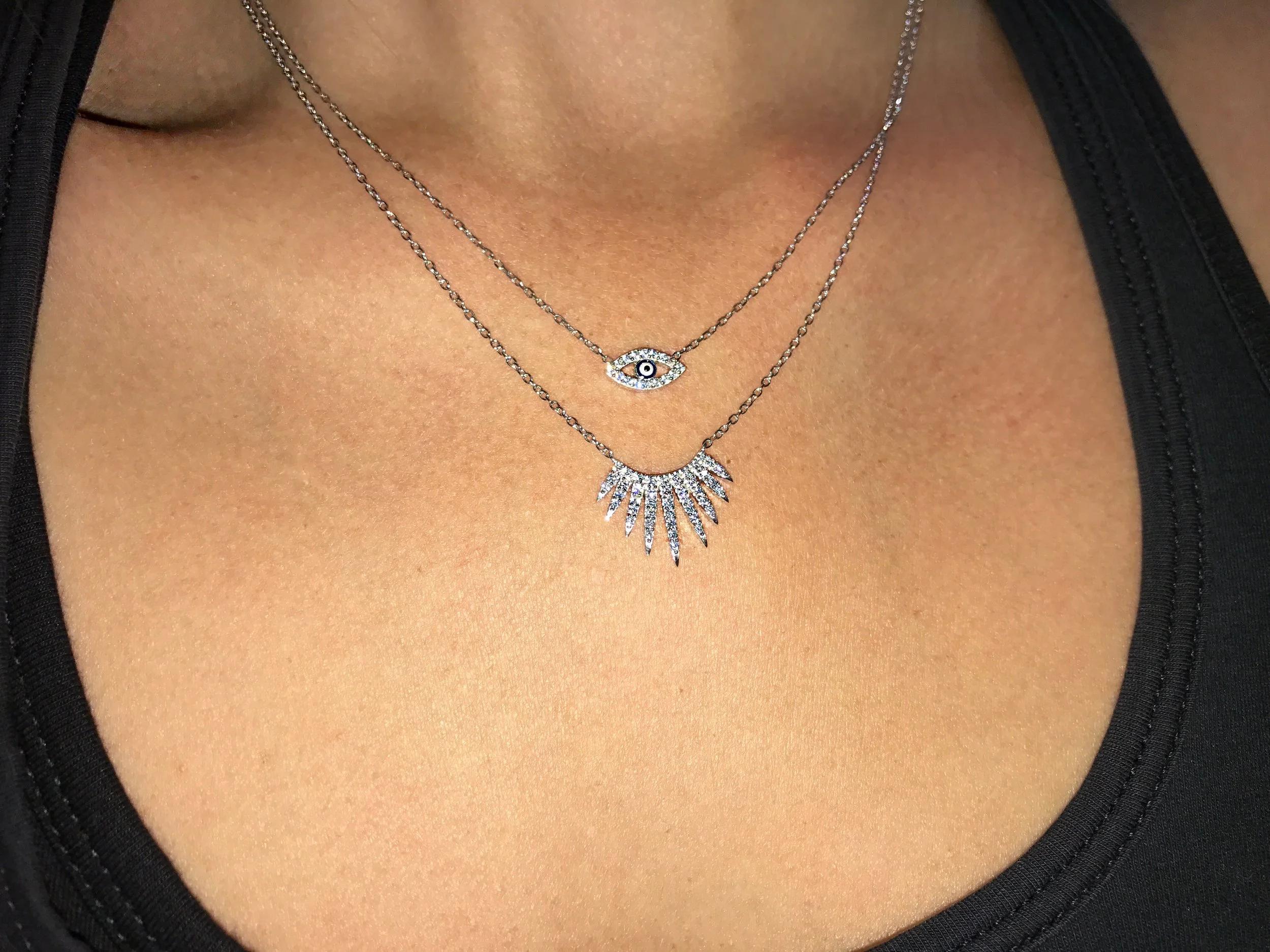 CZ Spike Burst Necklace