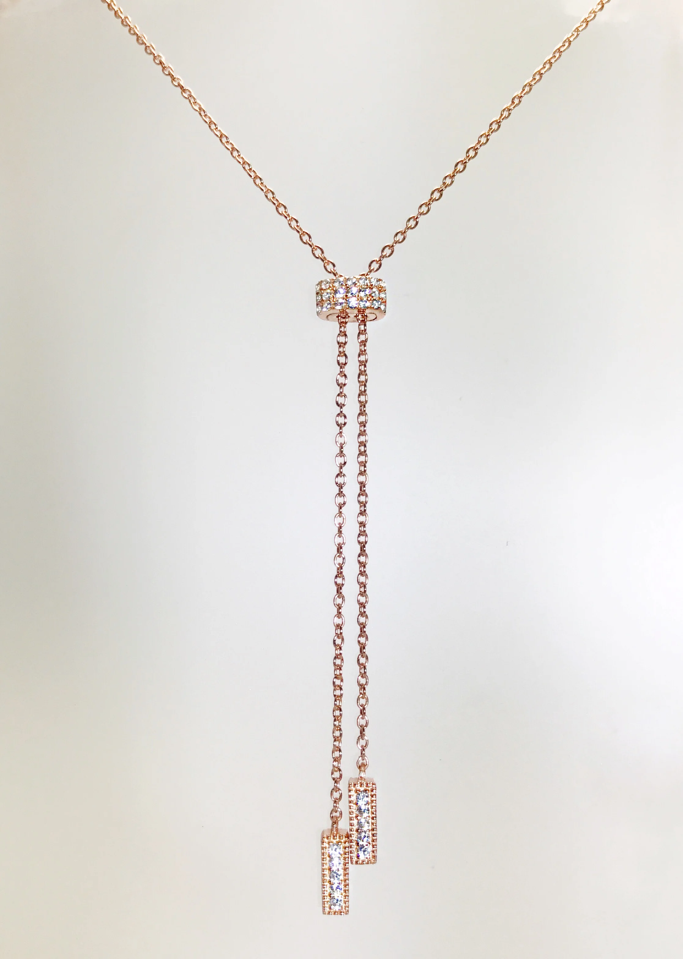 CZ Lariat Necklace (adjustable)