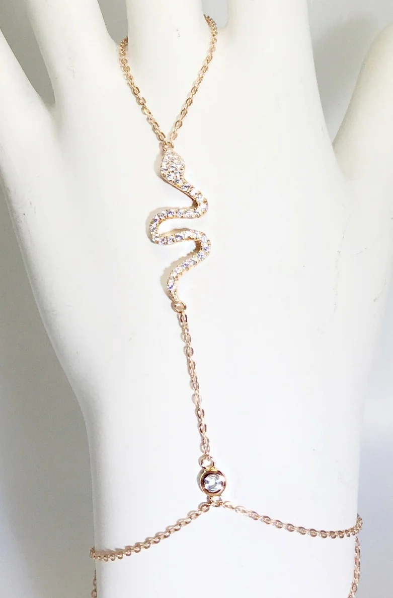 CZ Snake Hand Chain