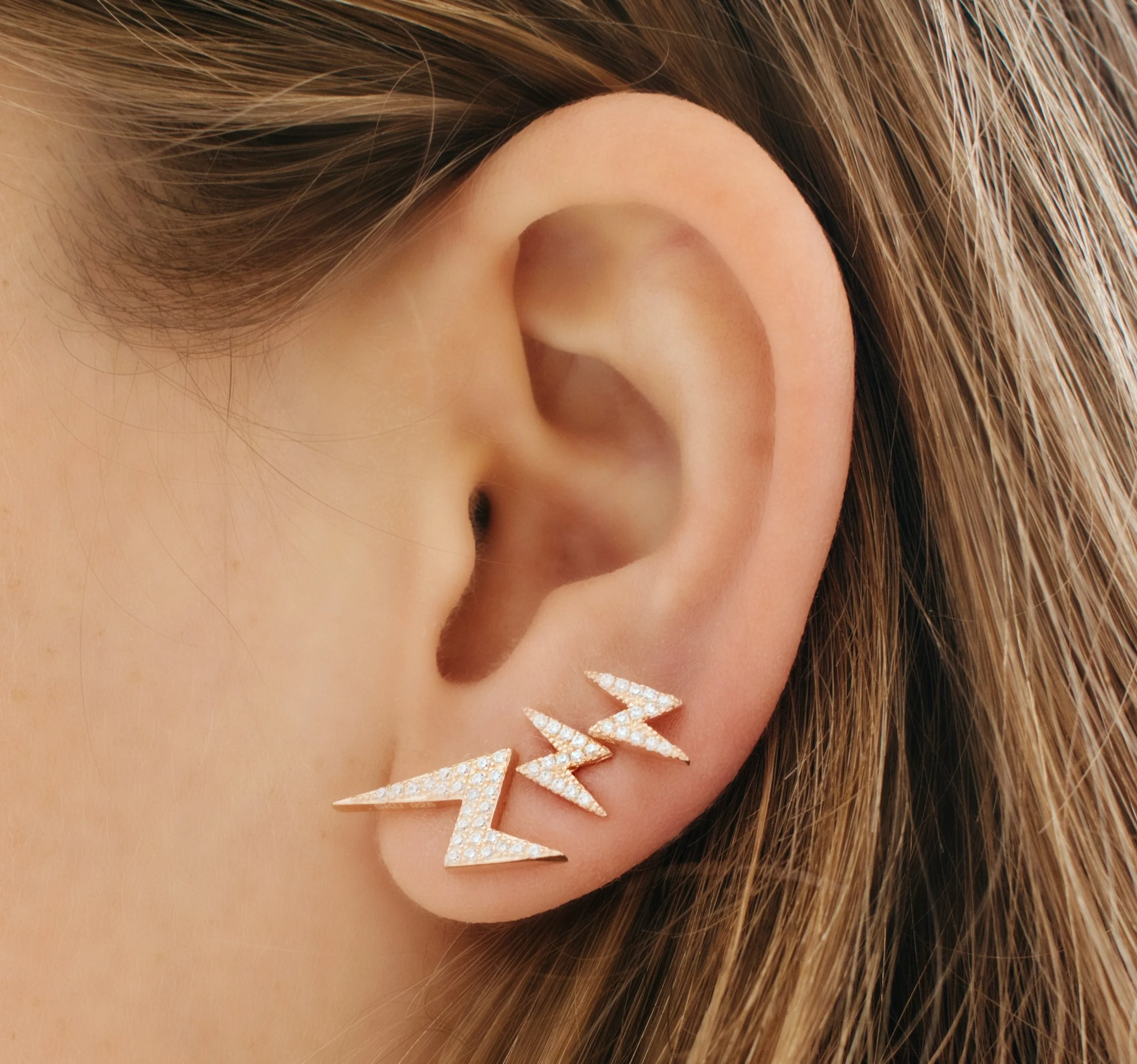 CZ Zig-Zag Earring (Large)