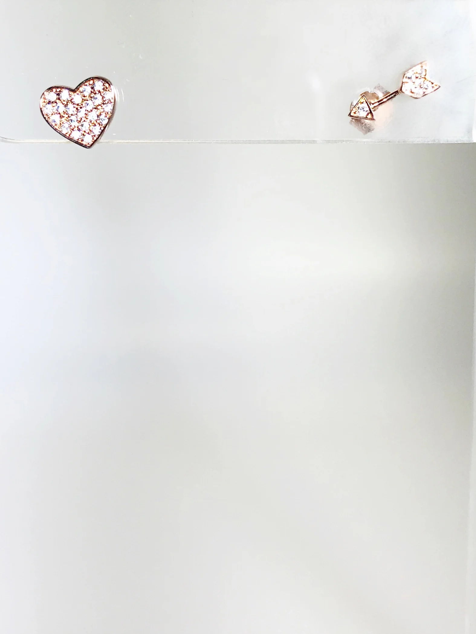 CZ Heart and Arrow Earrings