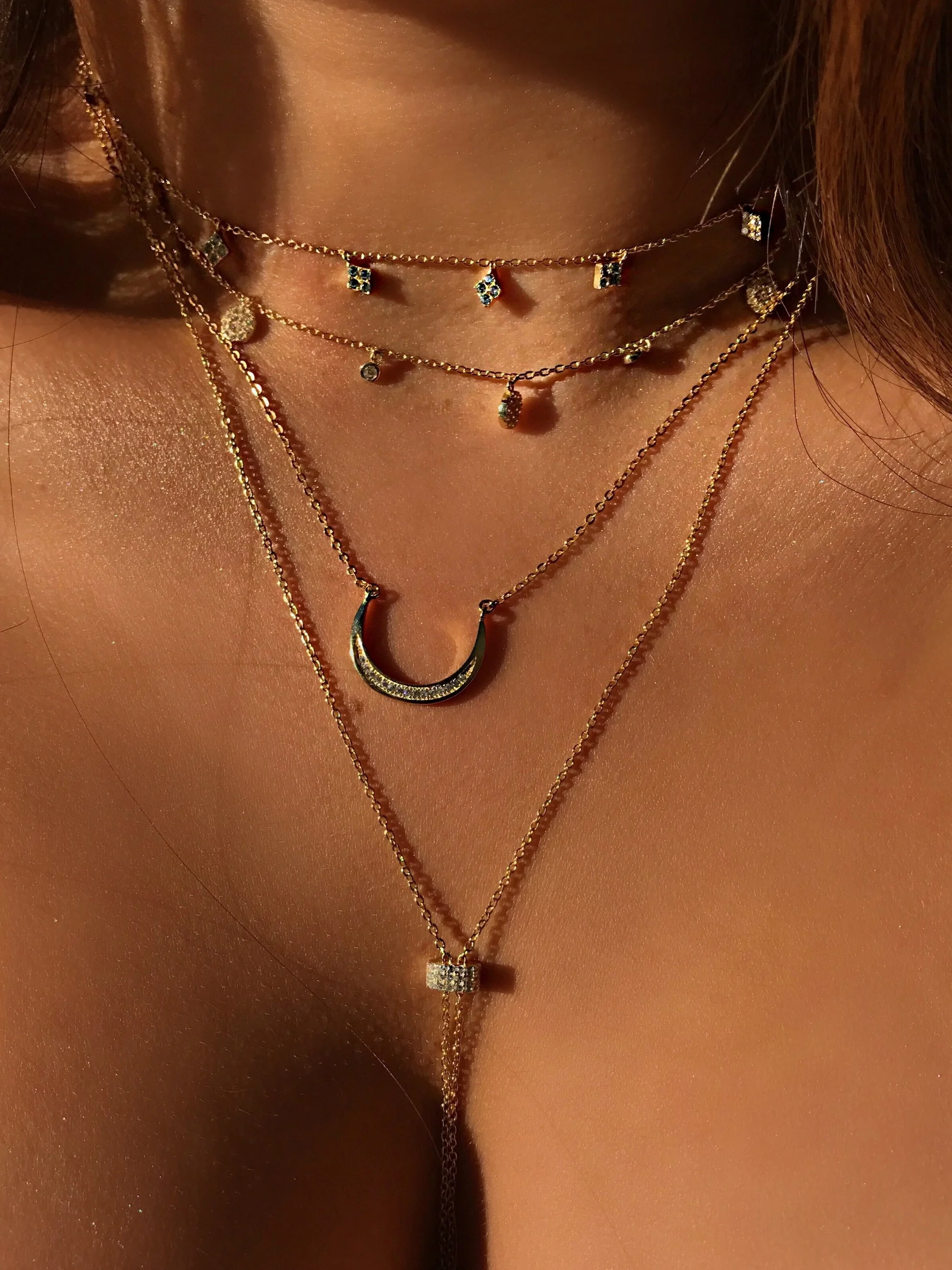 CZ Diamond Shape Shaker Choker