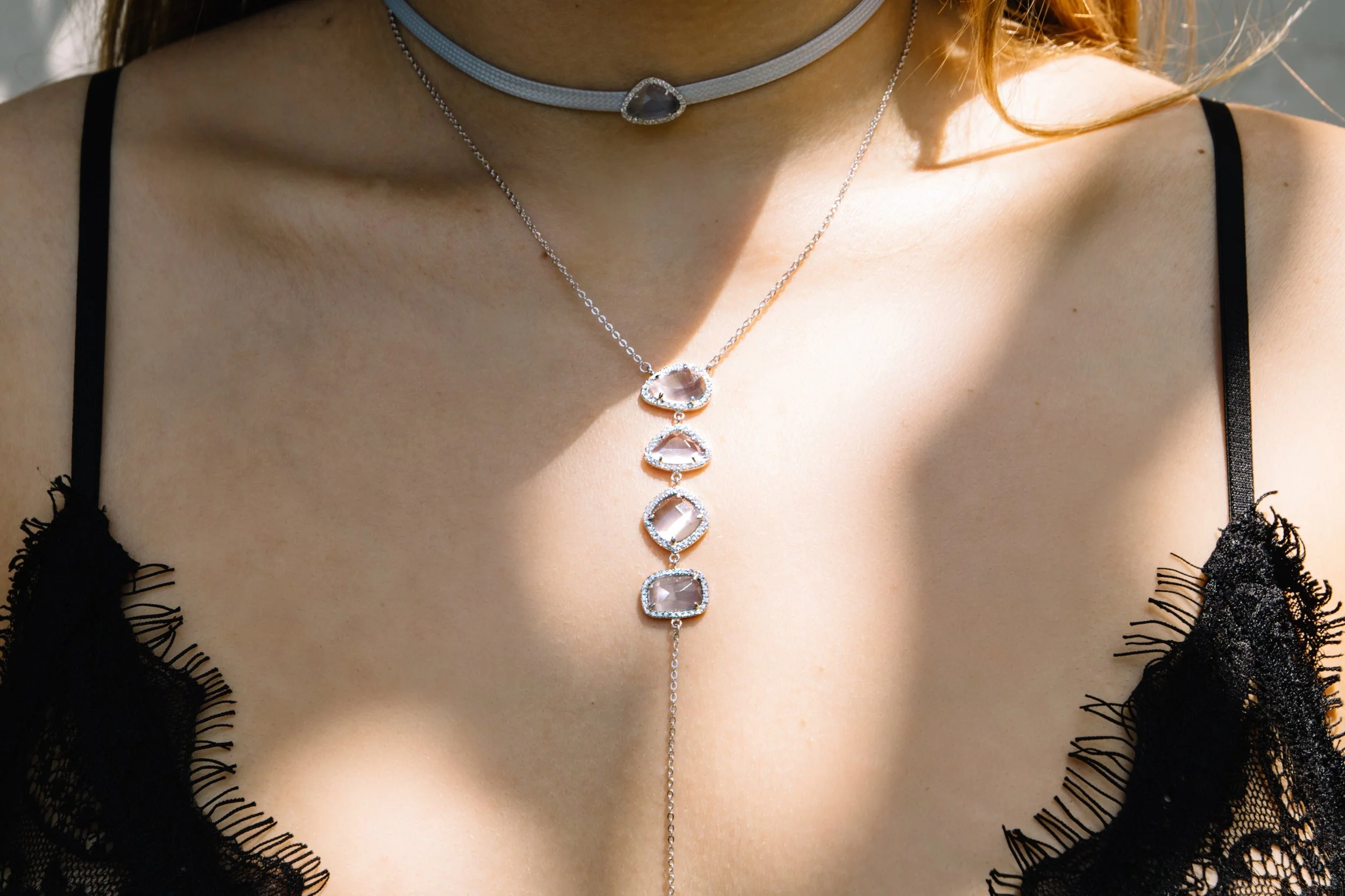 Synthetic Labradorite Lariat Necklace