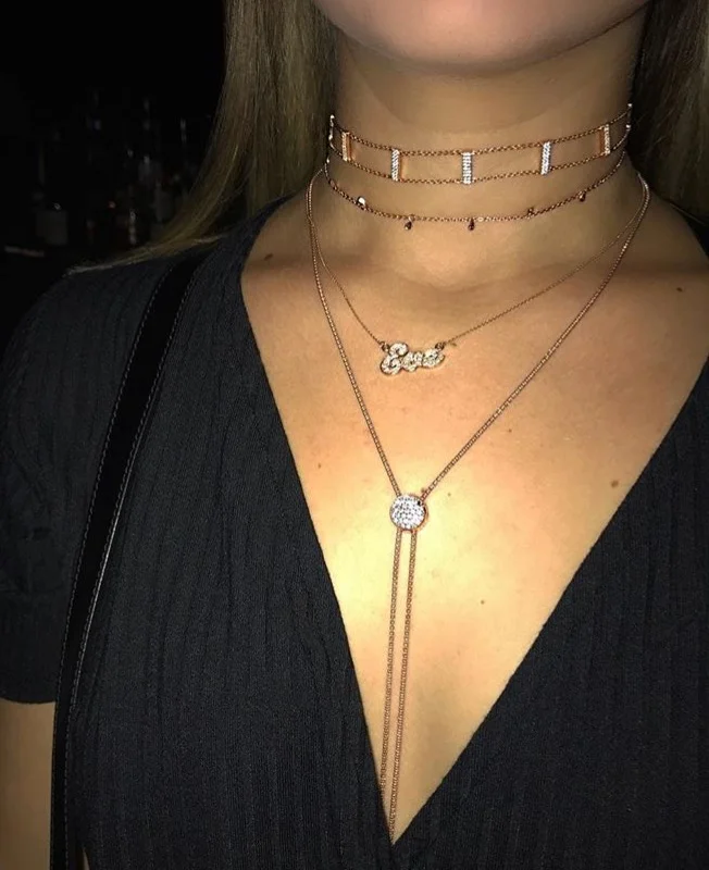 CZ Vertical Bar Double Strand Choker