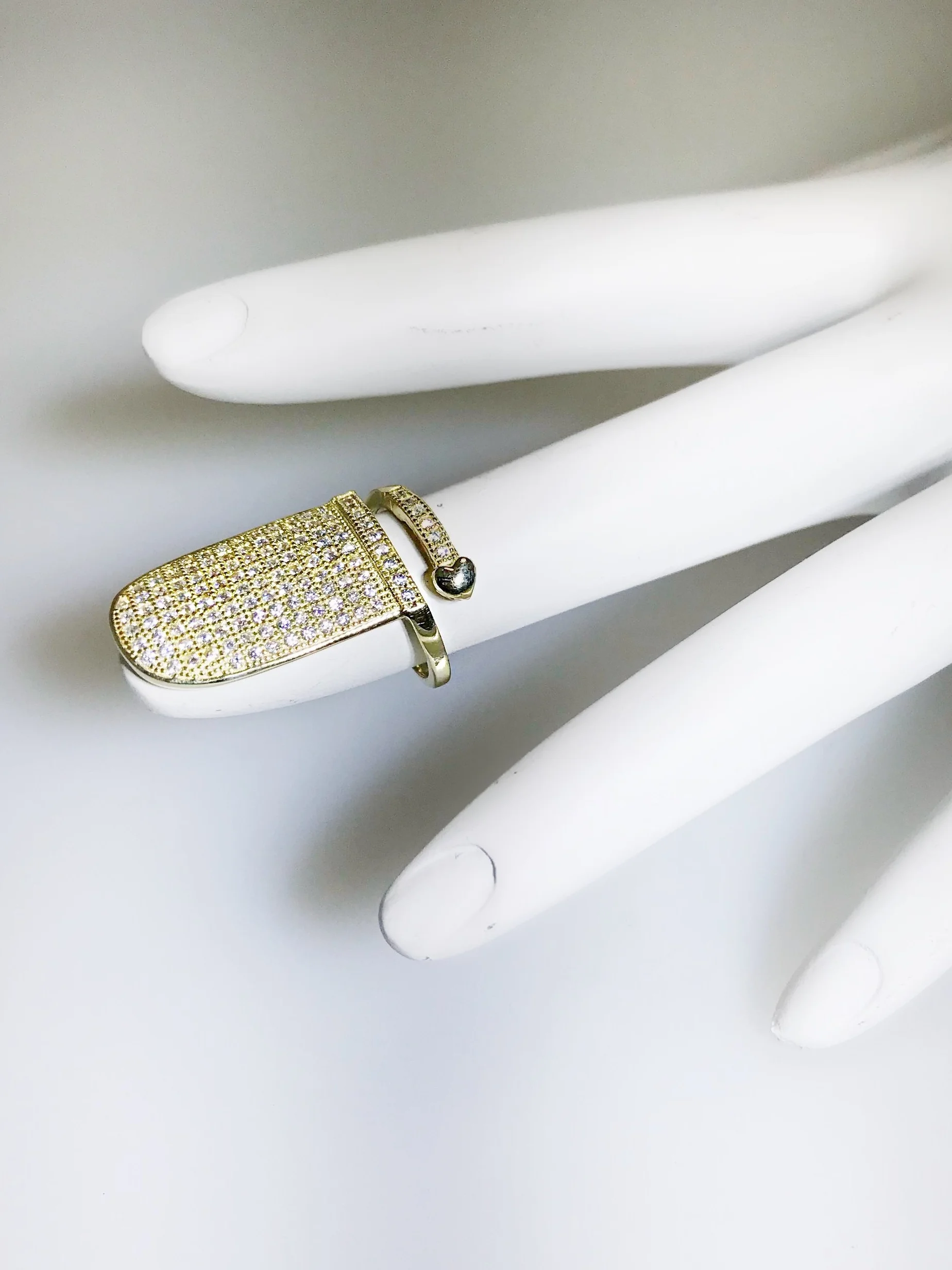 CZ Nail/Mid-Finger Ring