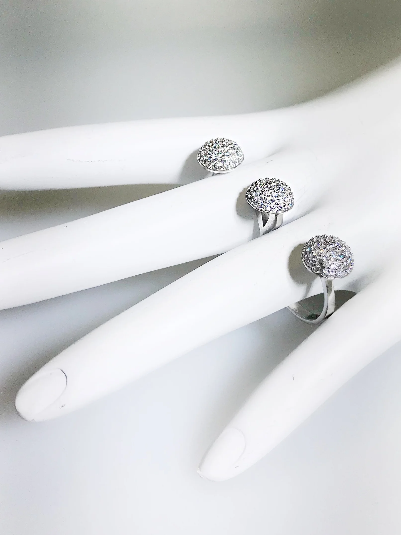 CZ Double Finger Stud Ring