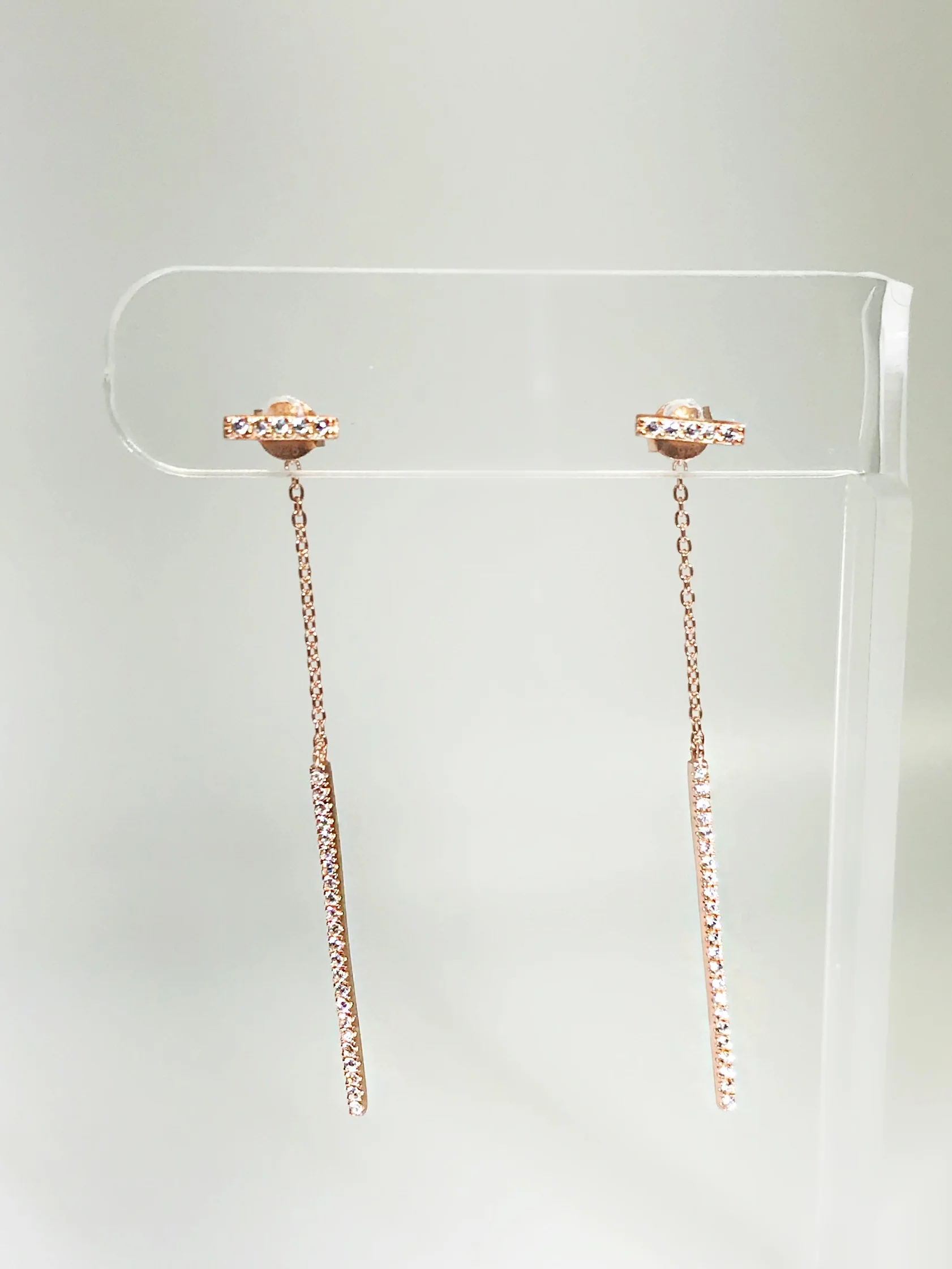 CZ Bar Drop Earring