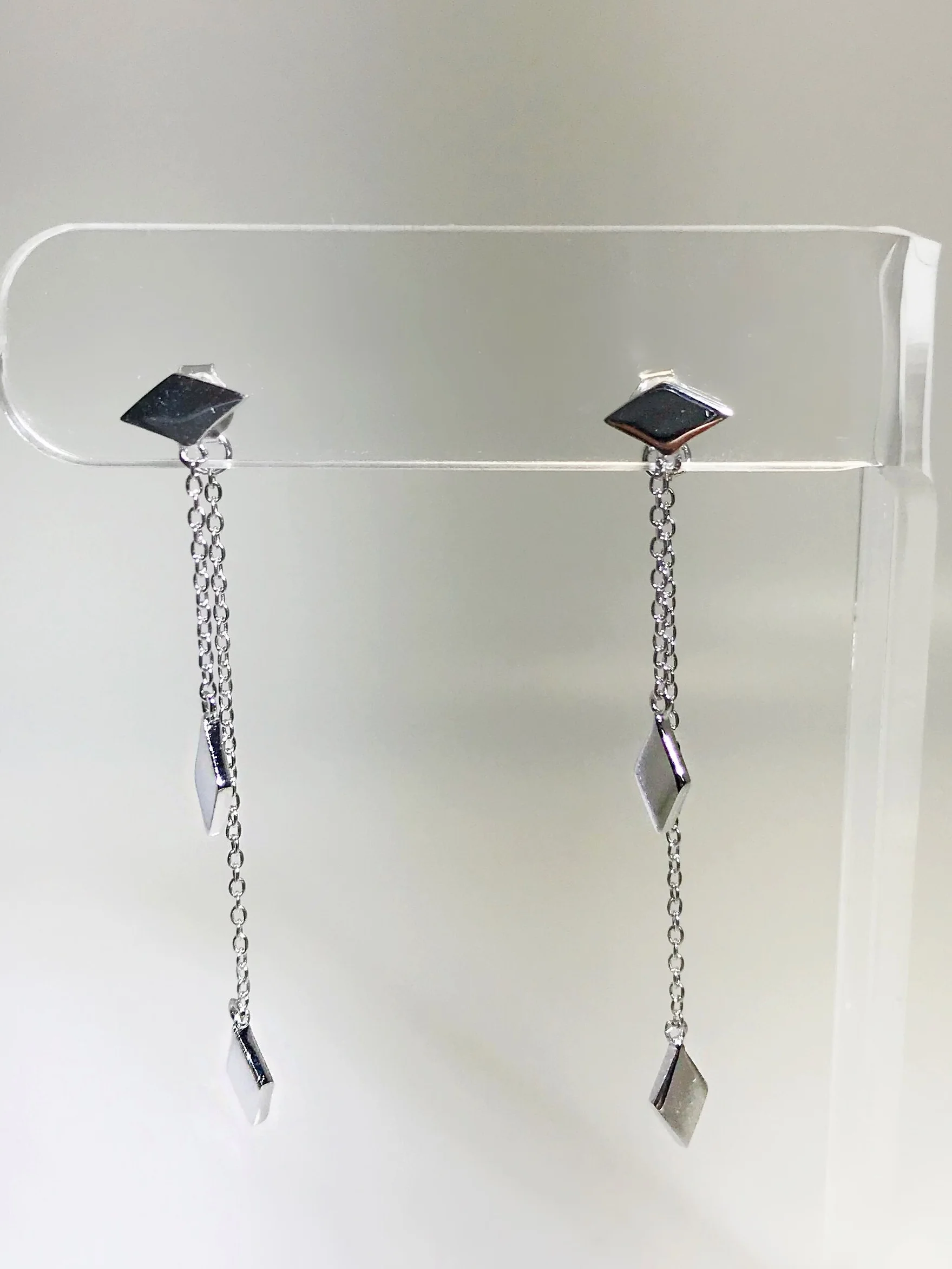 Diamond Shaped Double Drop Earring