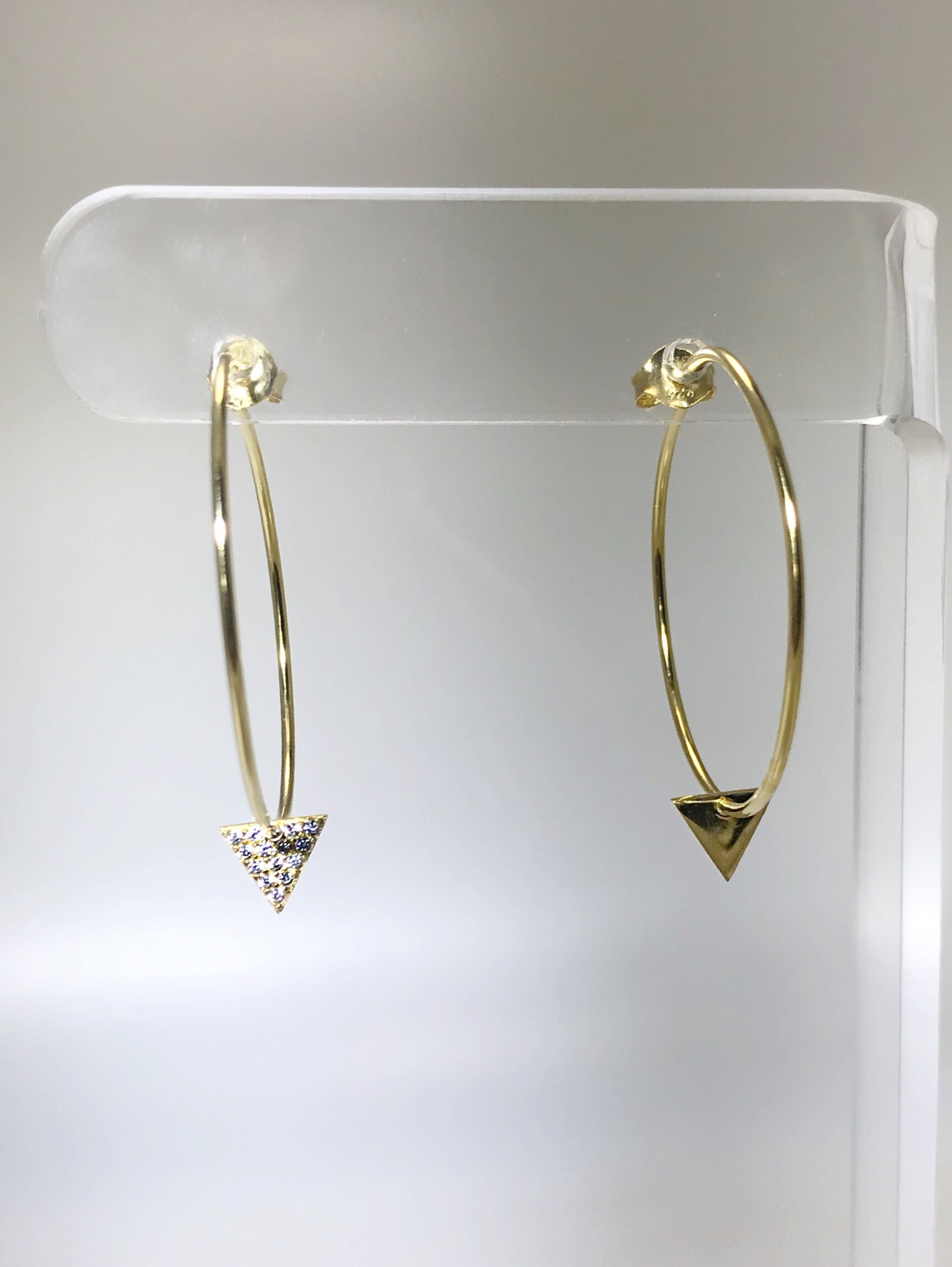 Triangle Pendant Hoop Earring