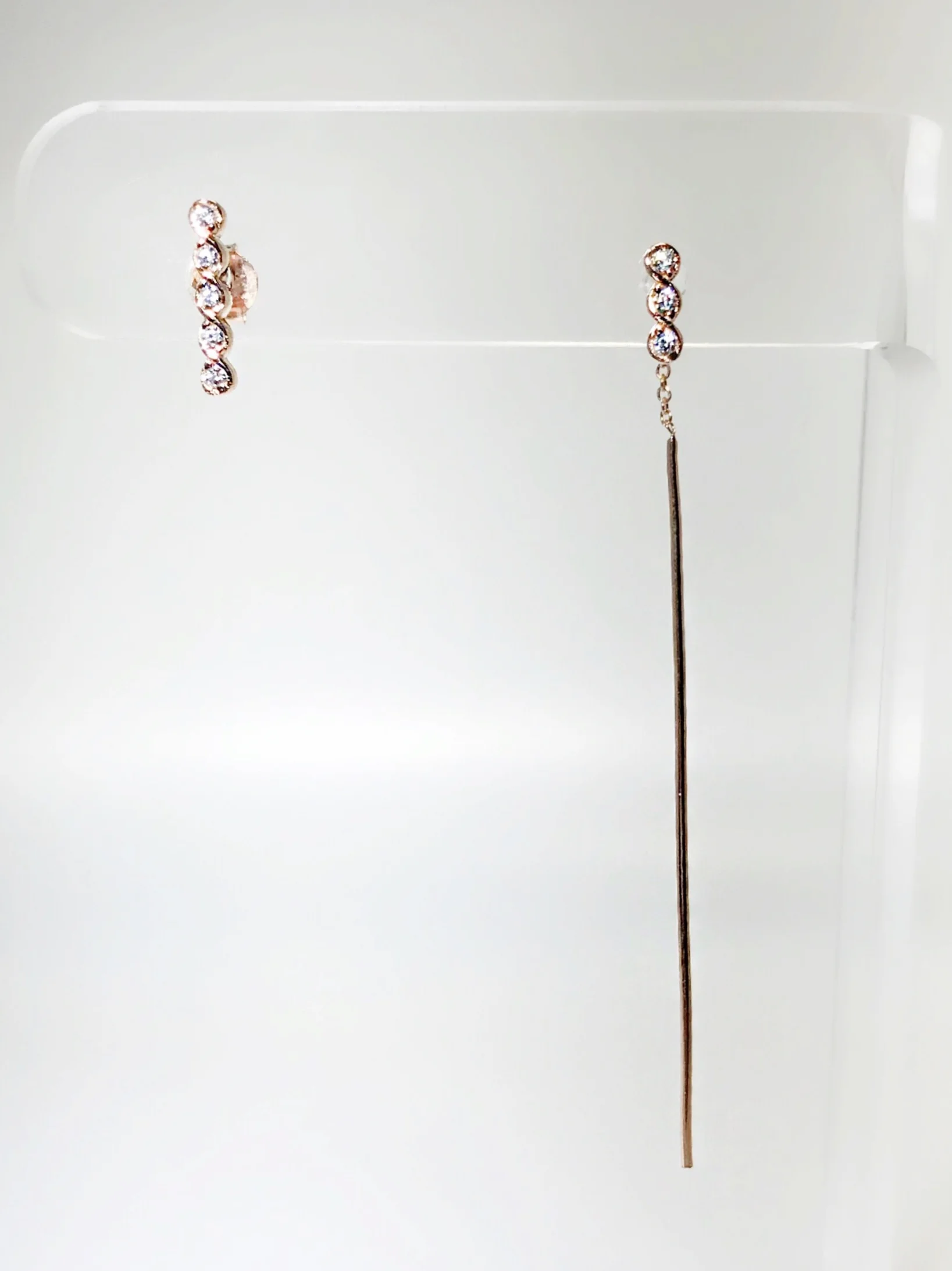 CZ Uneven Earring Set