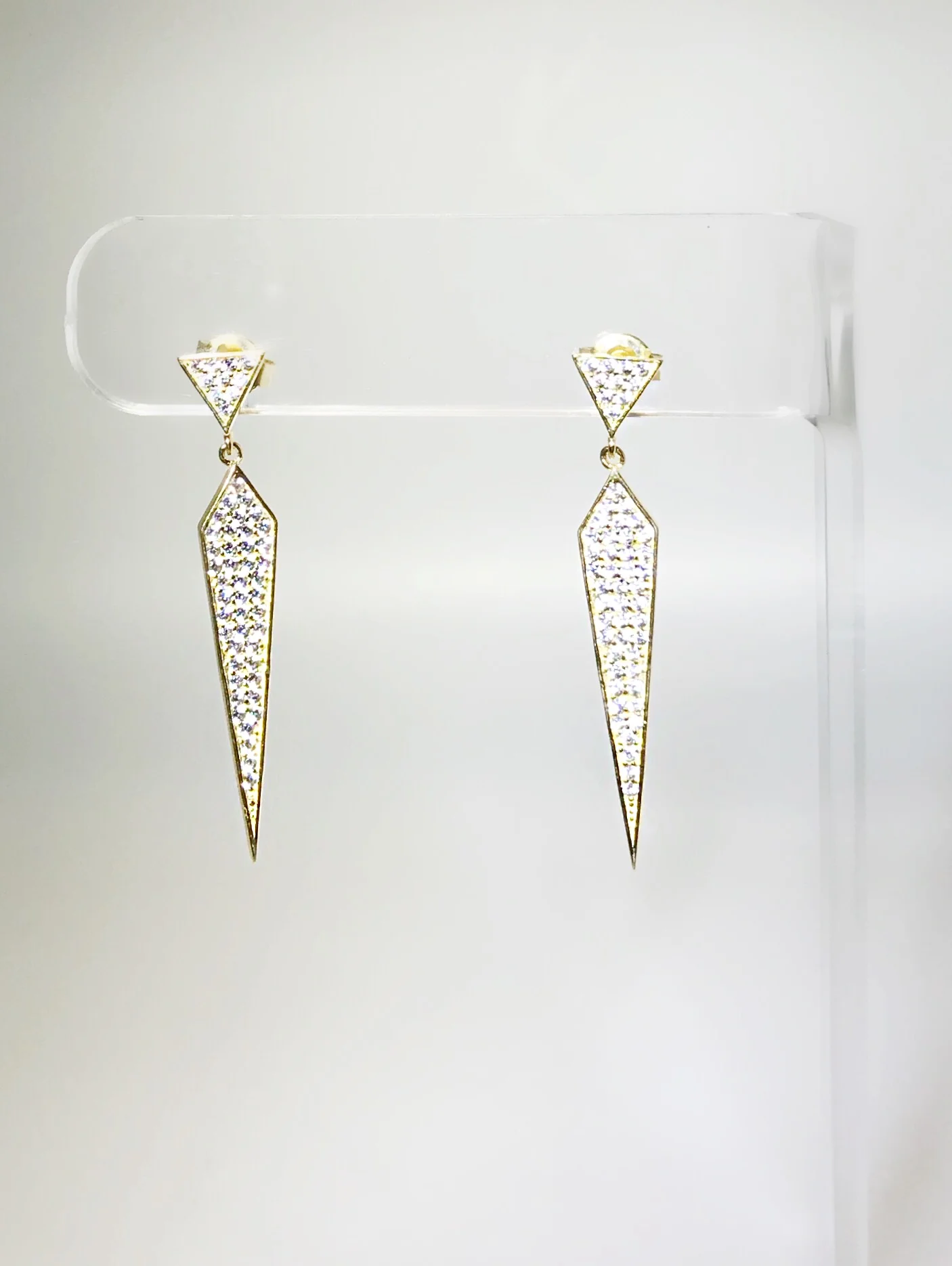 CZ Triangle Statement Drop Earring