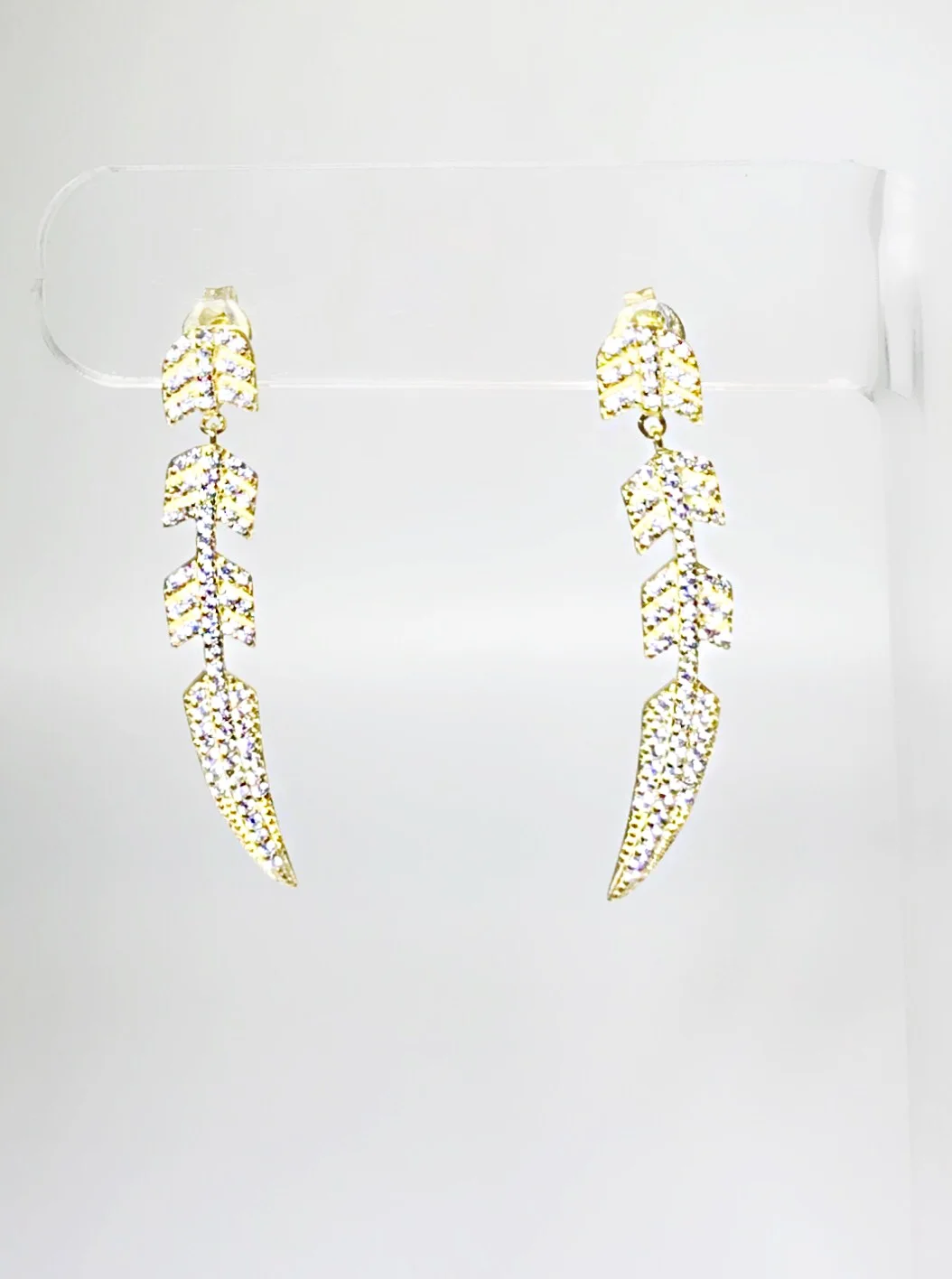 CZ Separated Feather Earring