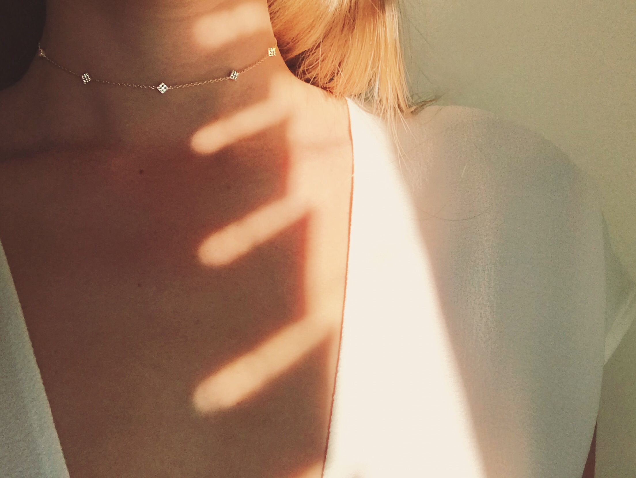 CZ Diamond Stud Adjustable Choker/Necklace