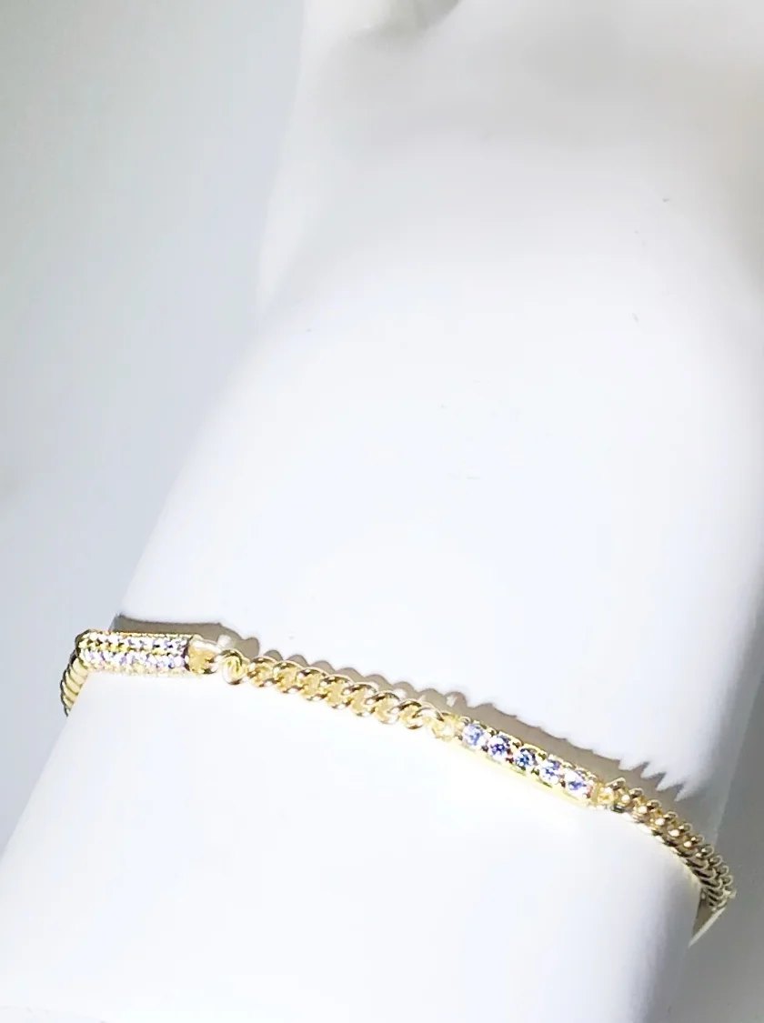 CZ 3 Variation Bar Bracelet