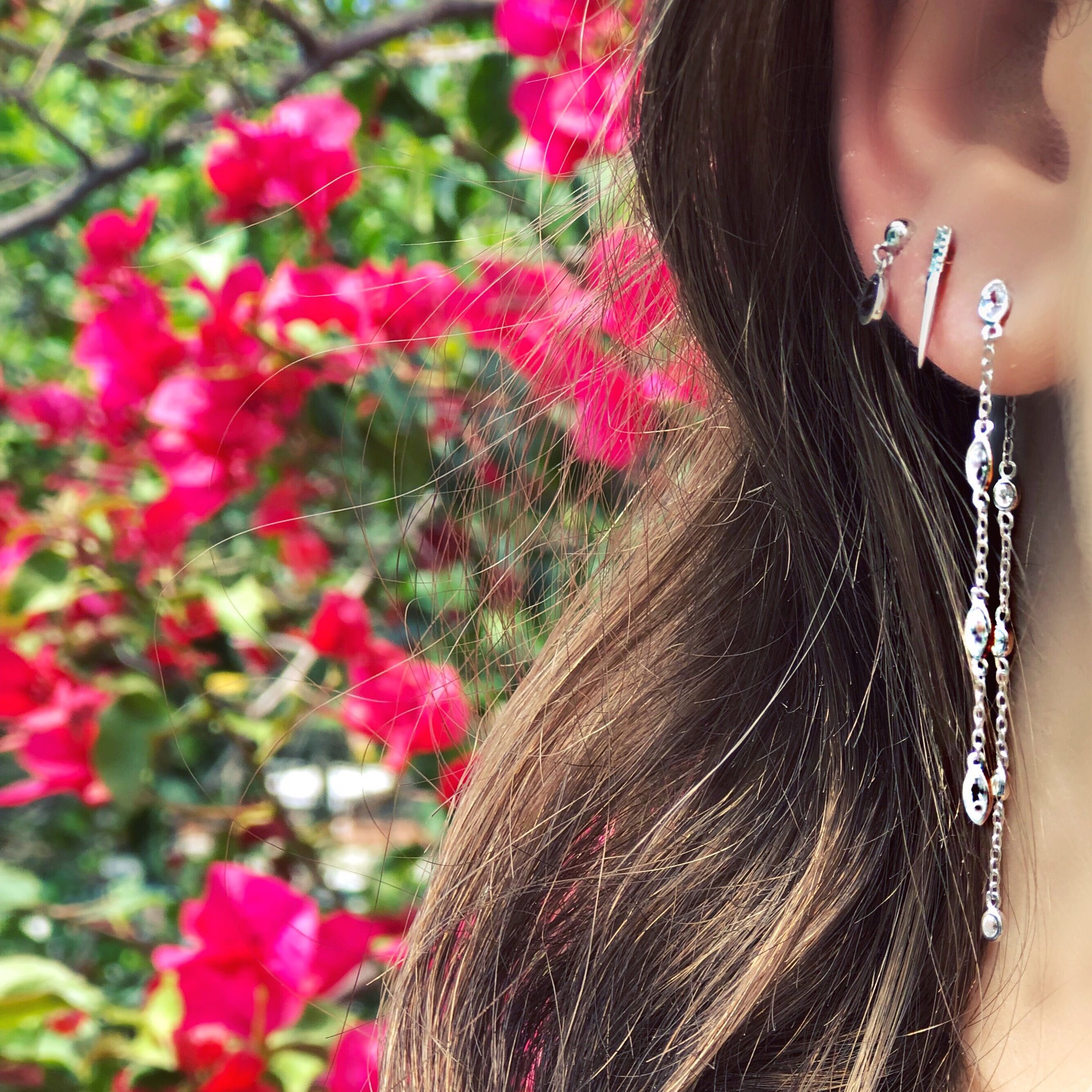 8-CZ Double Drop Earring
