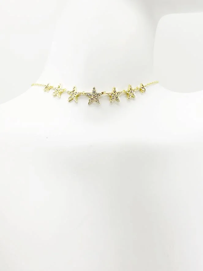 CZ 7-Star Choker Necklace