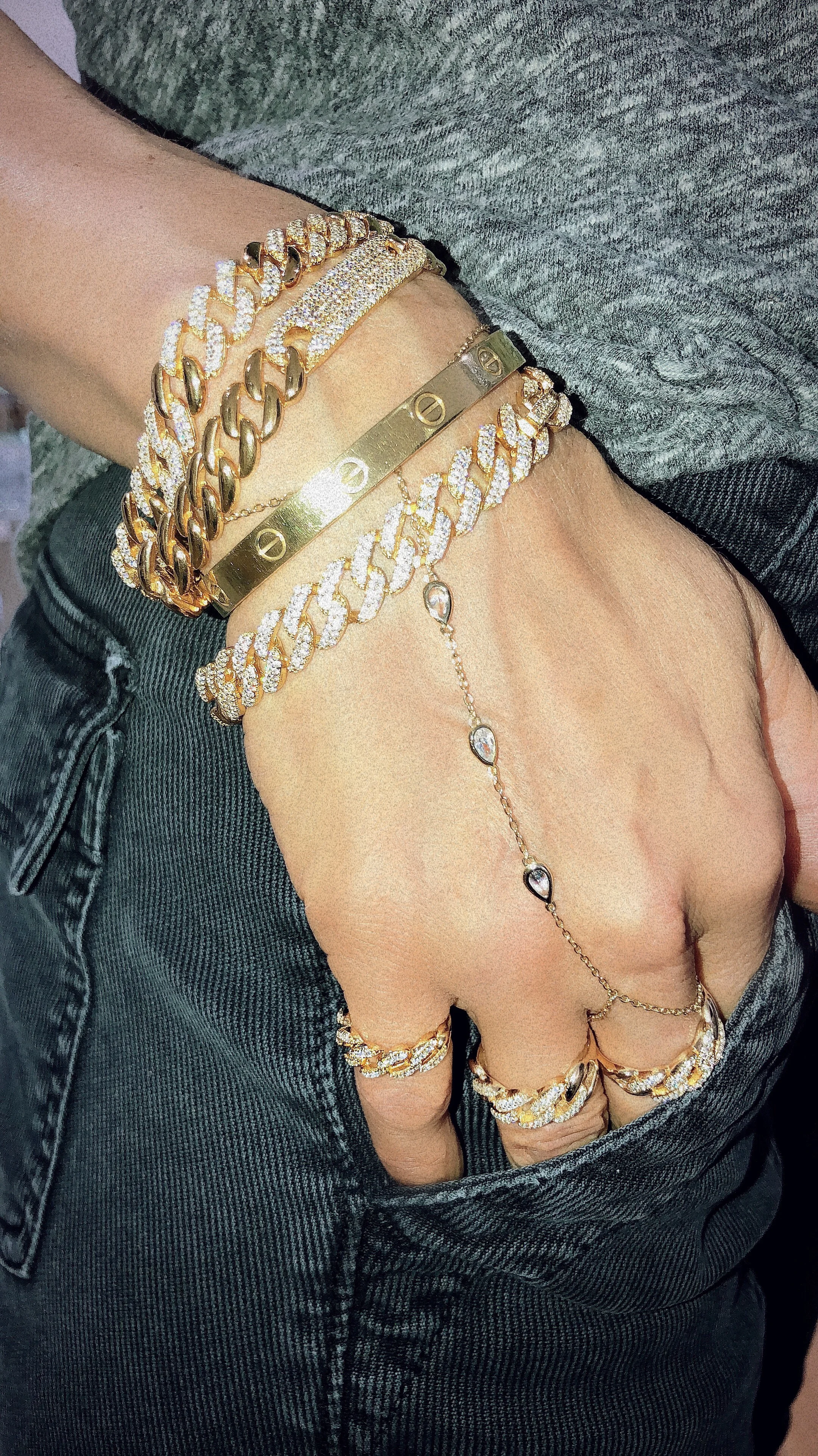 Partial CZ ID Chain Bracelet
