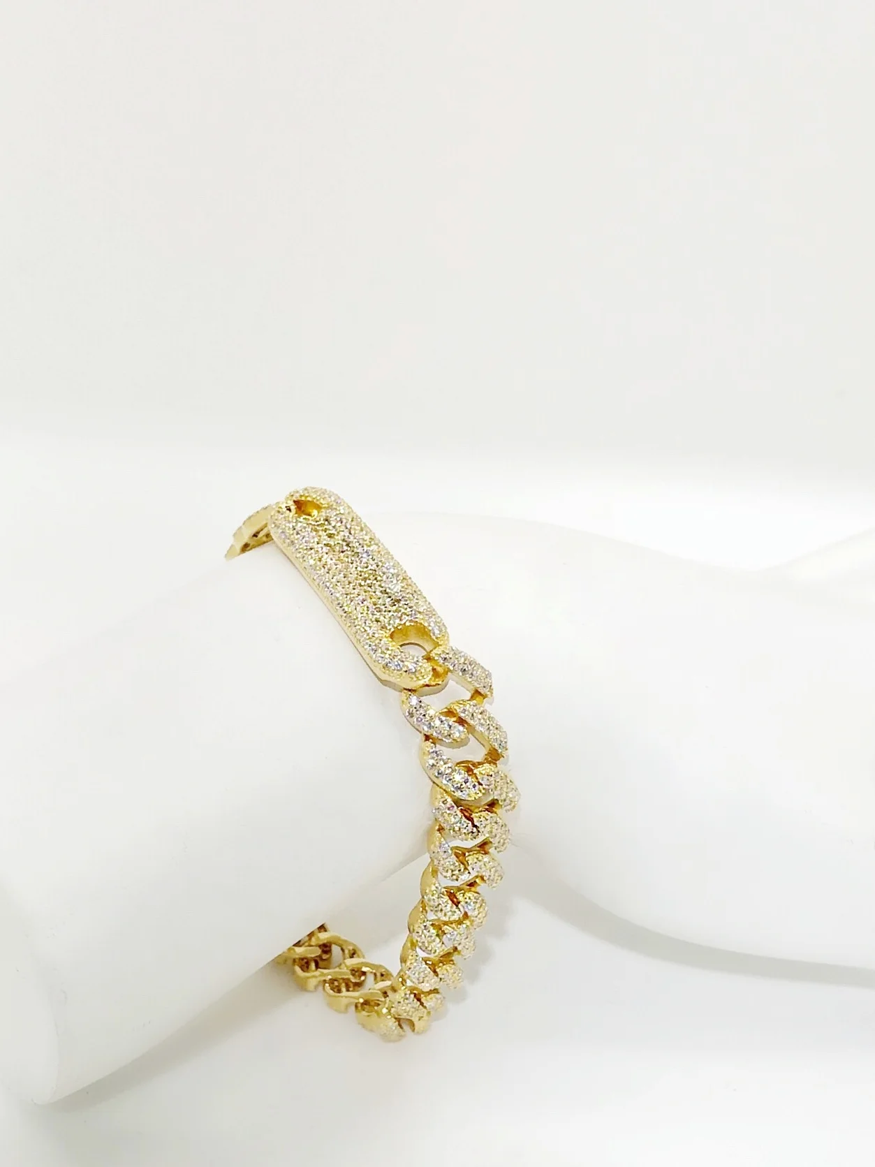 Full CZ ID Chain Bracelet