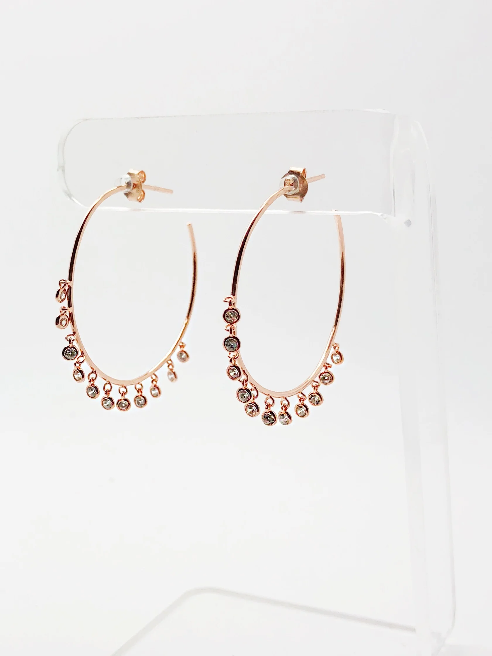 CZ Shaker Hoop Earring
