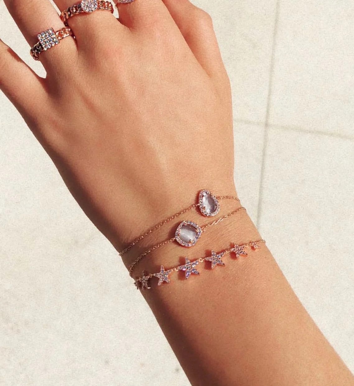 7-CZ Star Bracelet