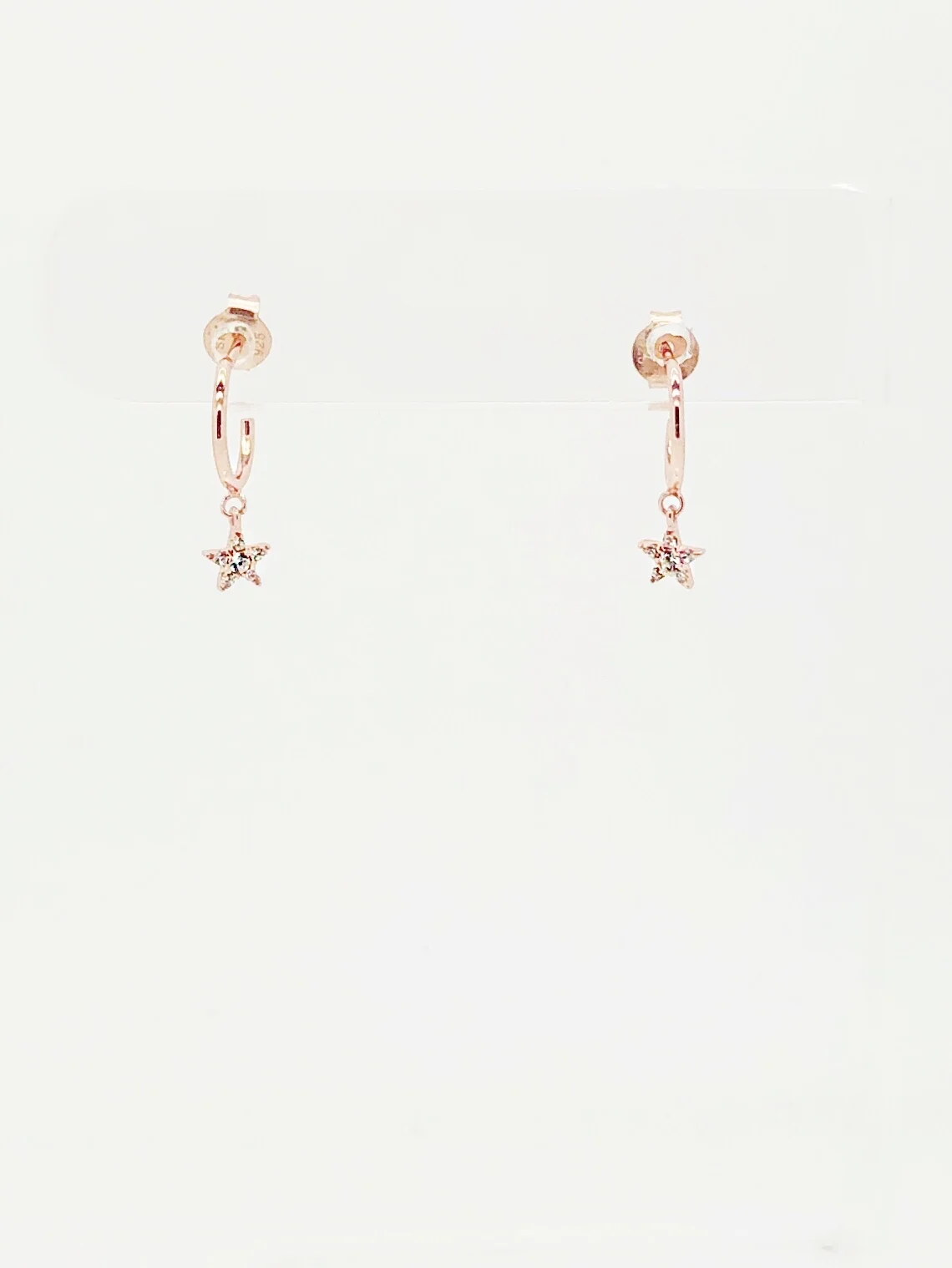 CZ Star Charm Mini Hoop Earring