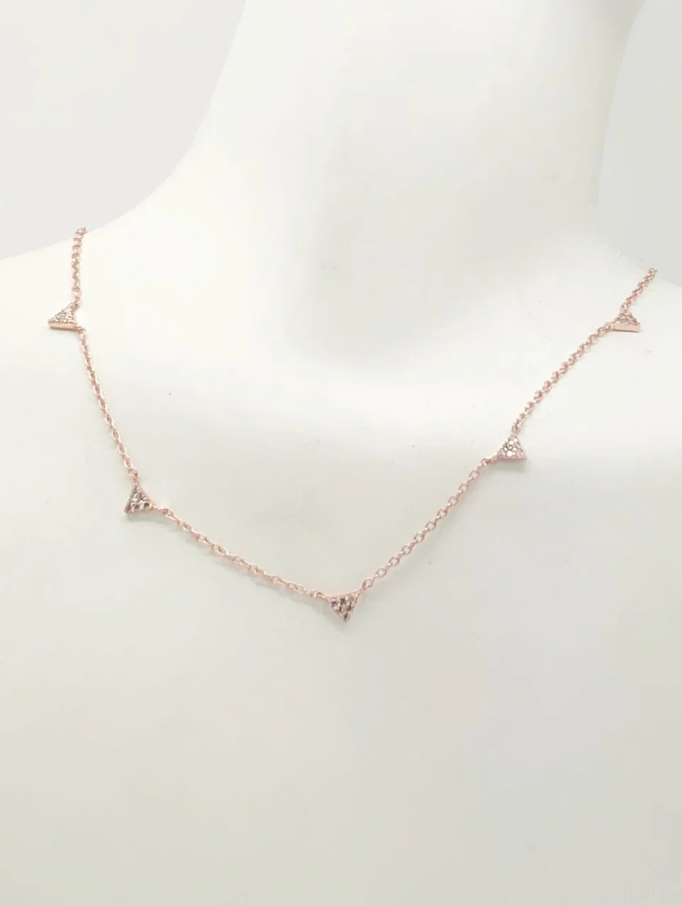 5-CZ Triangle Choker-Necklace