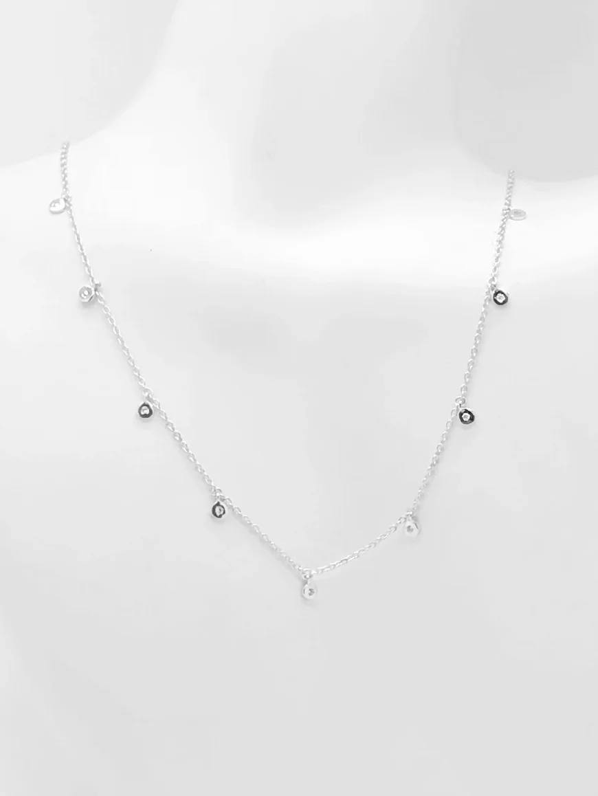 9-Circle Shaker Necklace with CZ Embellishment 